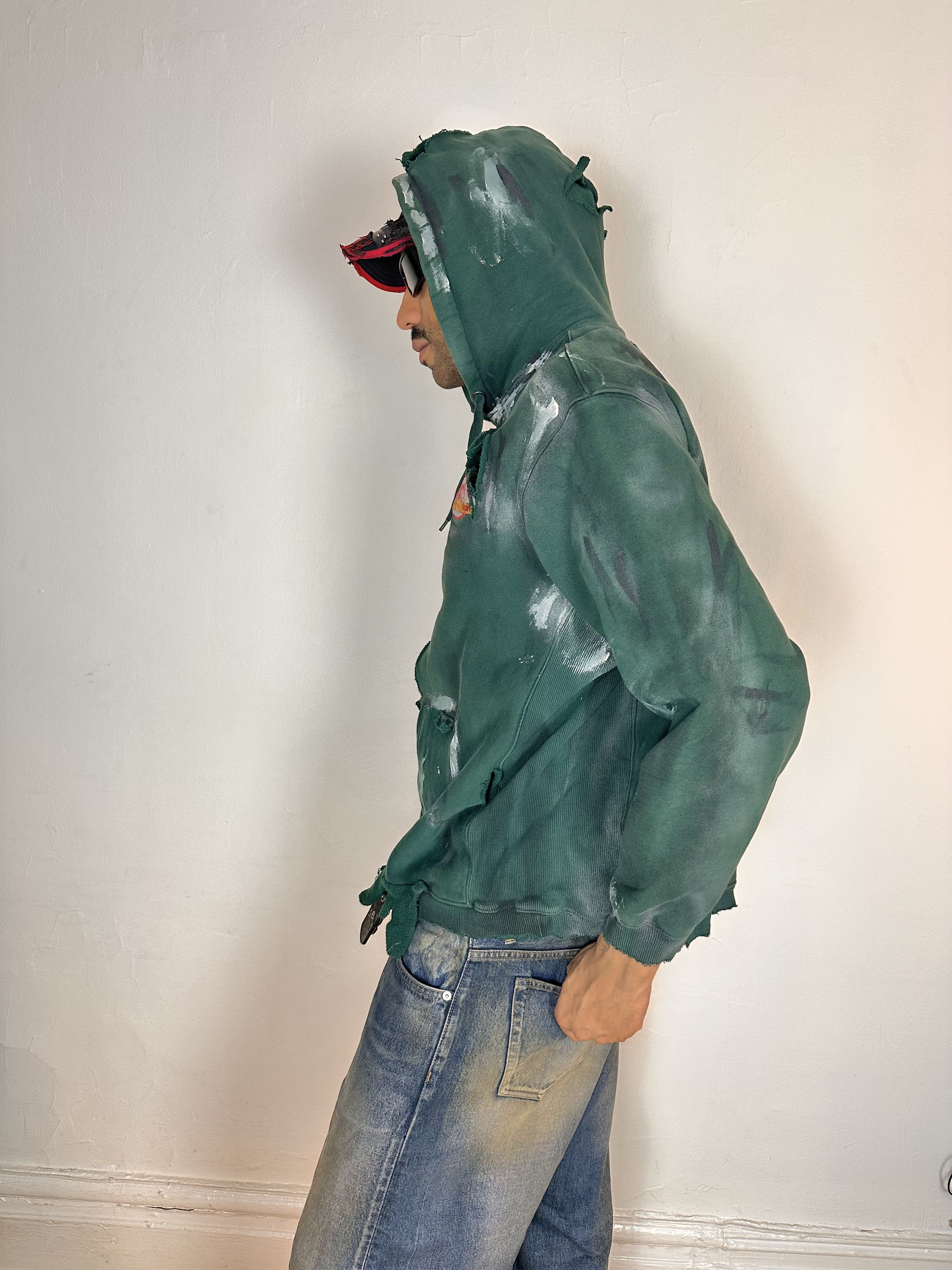 Other ASTROBOI* Green Oversized Painted Utility Hoody - Medium Size US M / EU 48-50 / 2 - 3 Thumbnail