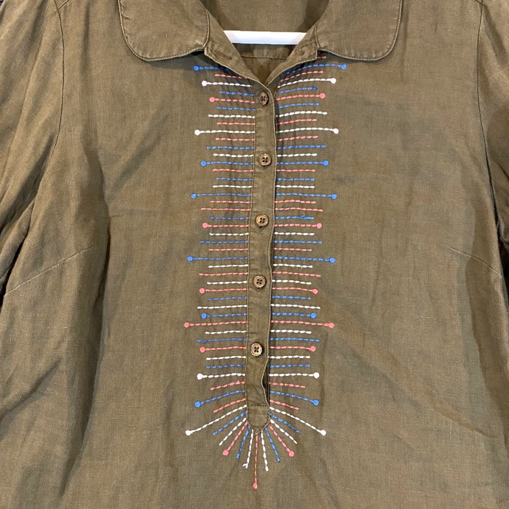 Boden BODEN Dress Womens US 8 Olive-Ish Brown Tunic Mini Stitched 3/4 Sleeve Casual Size M / US 6-8 / IT 42-44 - 3 Thumbnail