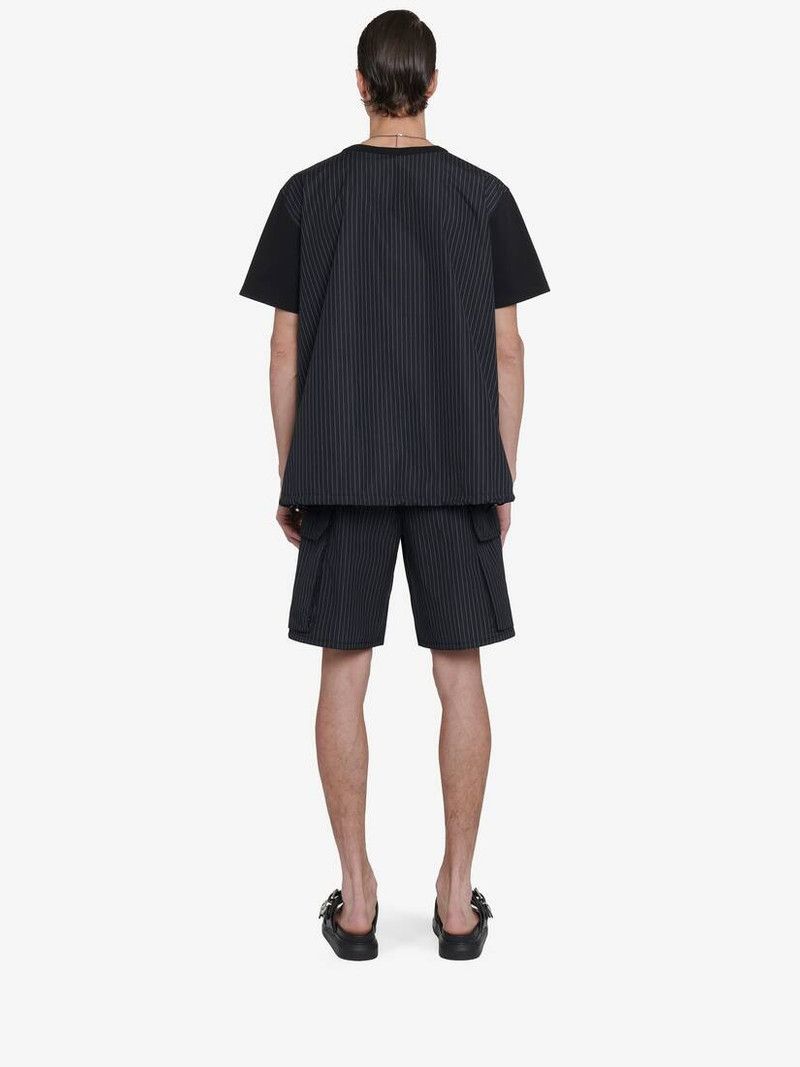 Alexander McQueen o1srvl11e0226 Pinstripe Cargo Shorts In Black/White Size US 32 / EU 48 - 3 Thumbnail