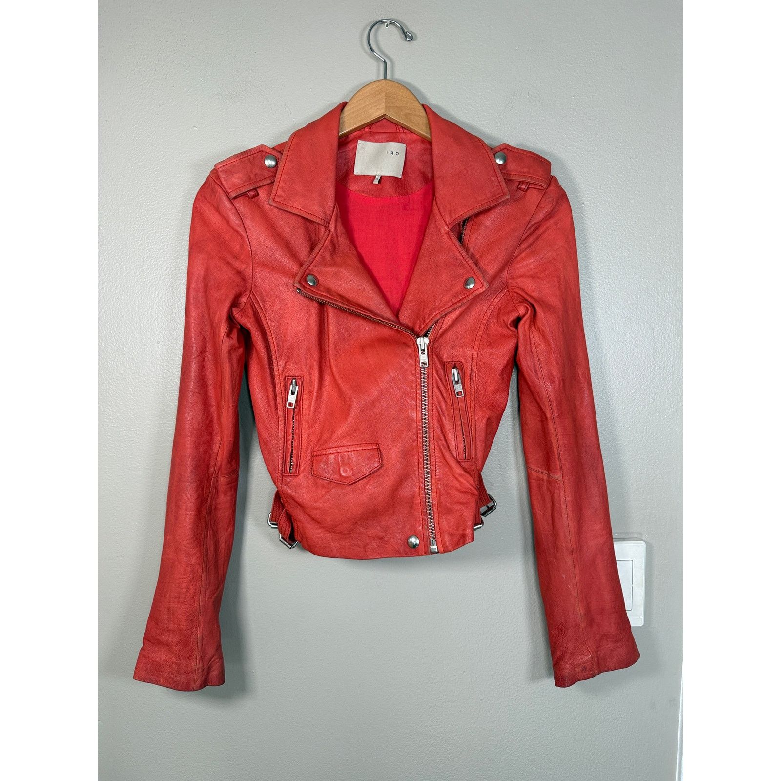 Iro IRO Ashville Lambskin Leather Jacket $1200 size 0 Size XS / US 0-2 / IT 36-38 - 4 Thumbnail