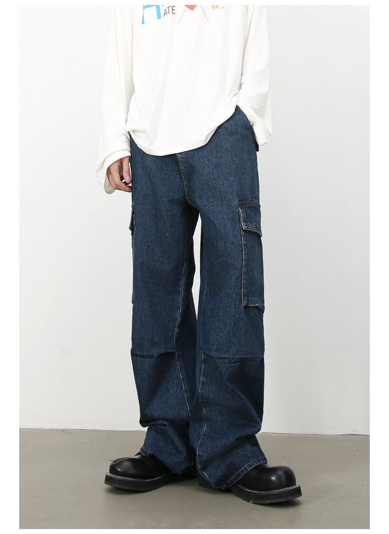 Japanese Brand × Jean American retro loose straight casual versatile cargo jeans Size US 32 / EU 48 - 3 Thumbnail