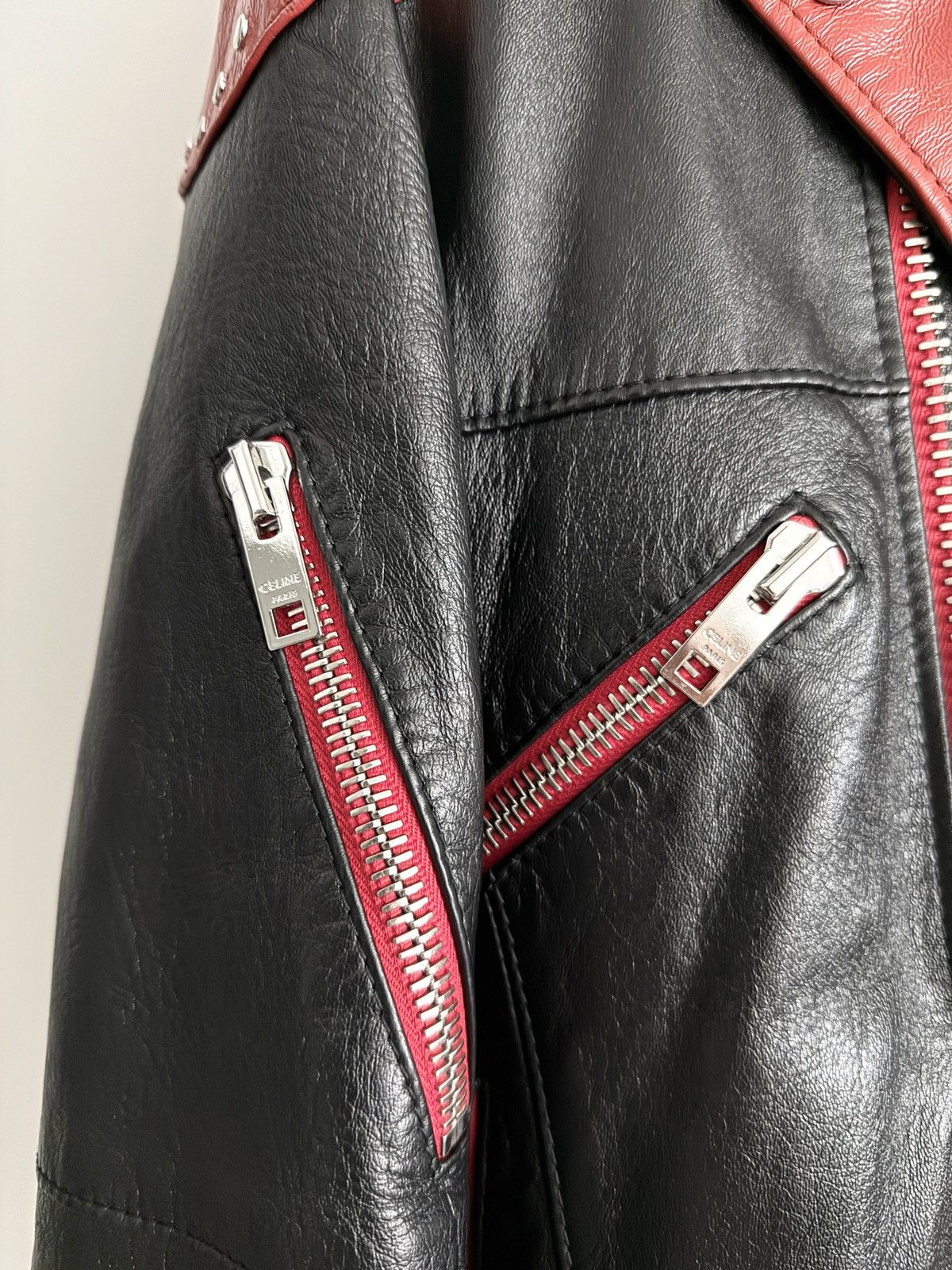 Celine HOLY GRAIL! Celine Runway Studded Leather Biker Jacket Size US M / EU 48-50 / 2 - 5 Thumbnail
