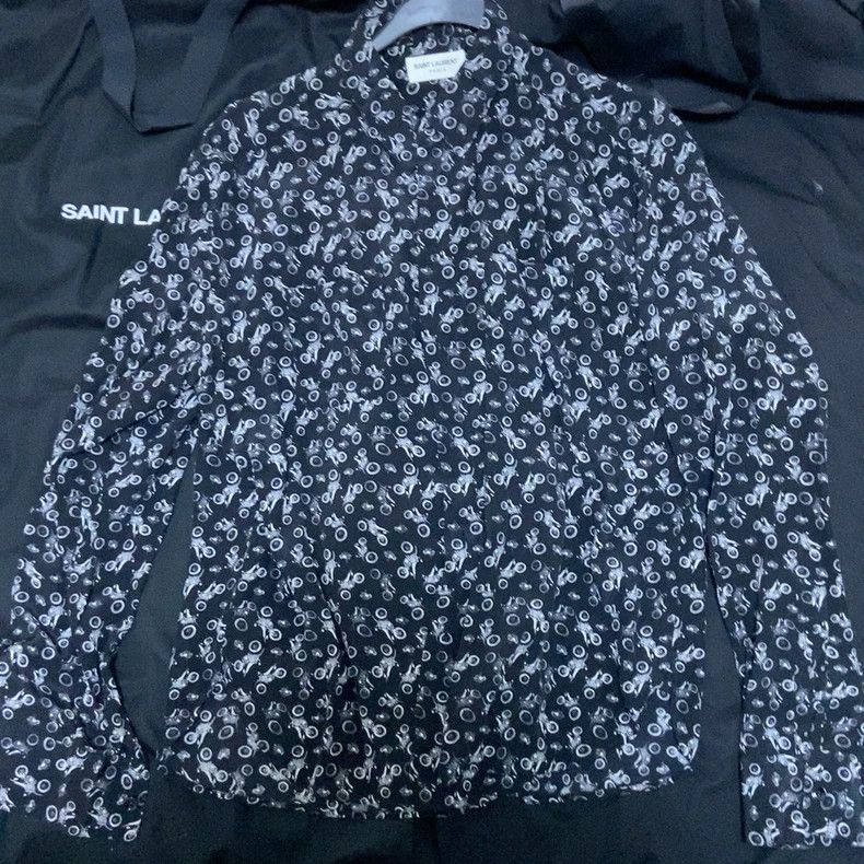 Saint Laurent Paris Black Silk Saint Laurent Shirt Size US L / EU 52-54 / 3 - 1 Thumbnail