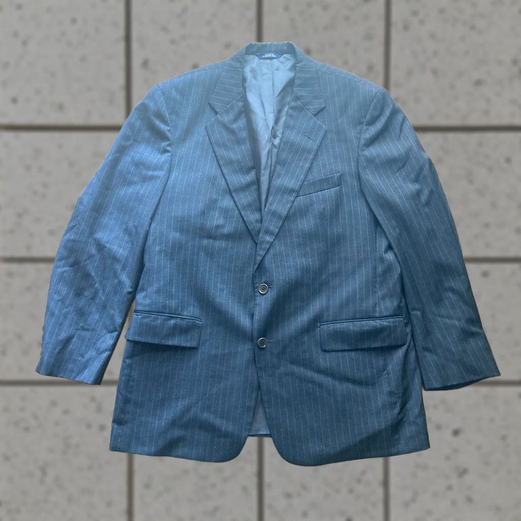 Brooks Brothers VINTAGE Brooks Brothers Suit Mens 43R 38W Gray Charcoal Wool 2 Piece Regular Notch Lapel Single-Breasted 2-Button Front USA Made Mens Size 46R - 1 Thumbnail
