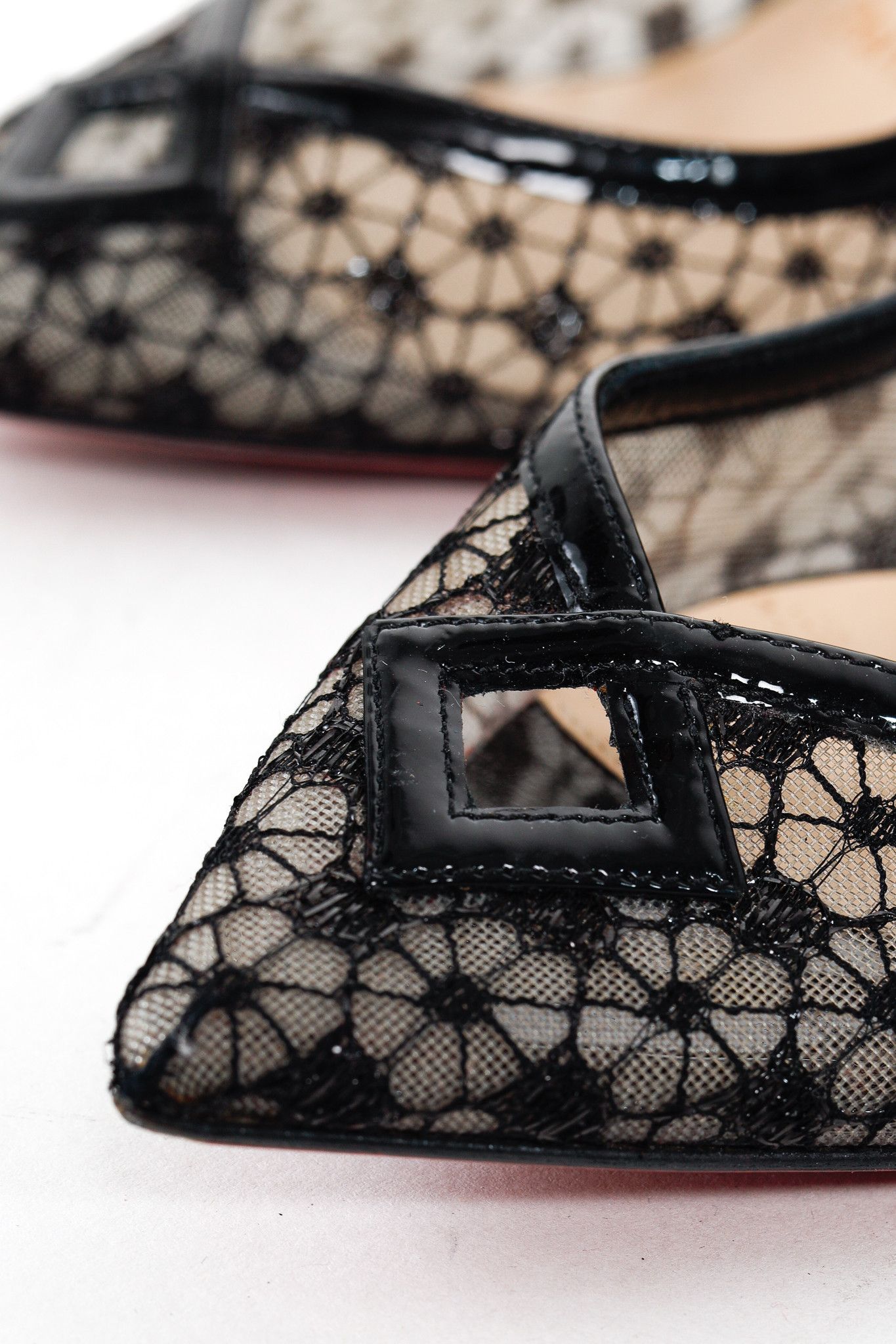 Christian Louboutin Christian Louboutin Neomid Embroidered Mesh & Leather Pumps Size US 6.5 / IT 36.5 - 7 Thumbnail