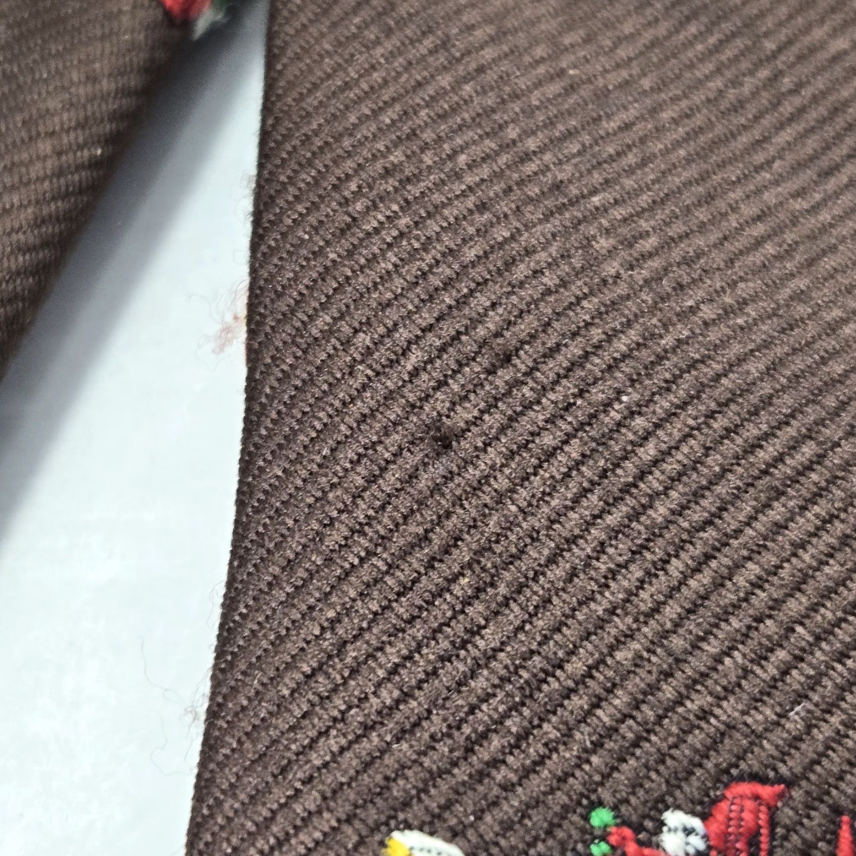 Vintage VINTAGE Webster Mens Wear Embroidered Planes Neck Tie Brown 1950s 54" MCM Mens Size ONE SIZE - 4 Thumbnail