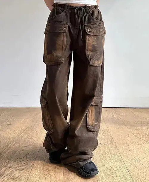 Jean Distressed Brown Pocket Stitching Jeans Size 30" / US 8 / IT 44 - 1 Thumbnail