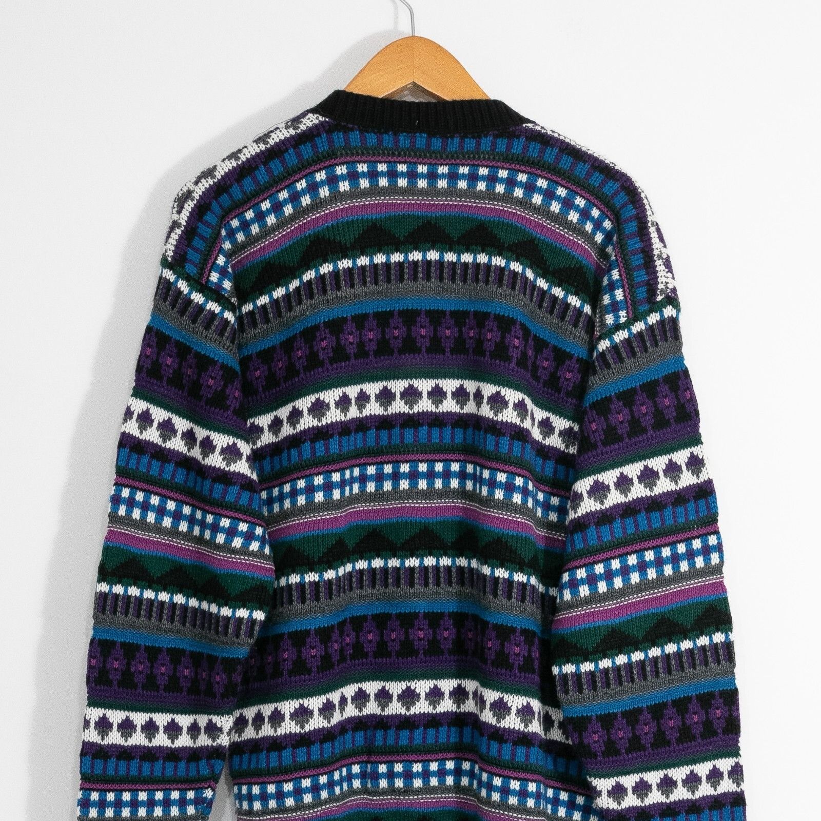 New Era Vintage New Era Striped Acrylic Cardigan Sweater Mens Medium Size US M / EU 48-50 / 2 - 5 Thumbnail