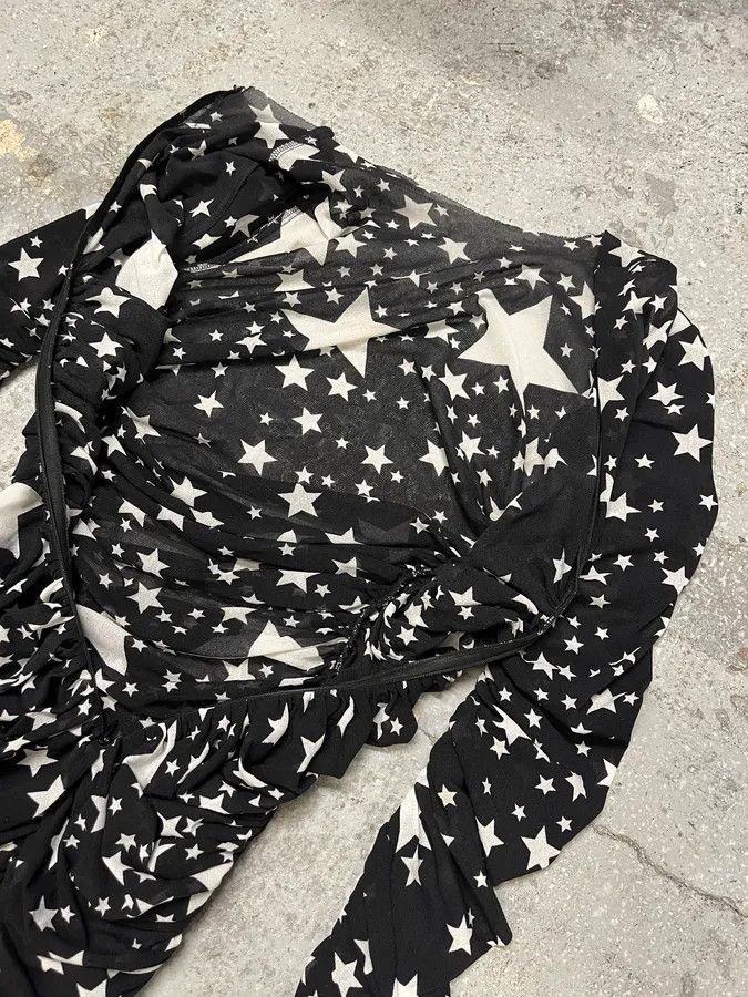 Dolce & Gabbana × Vintage FW2011 Dolce & Gabbana Pleated Star Black Dress Size S / US 4 / IT 40 - 10 Thumbnail