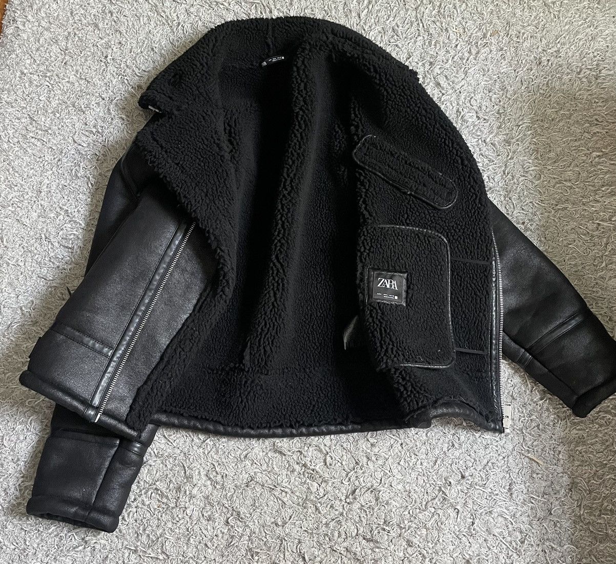 Zara Zara Leather Biker Jacket Size US L / EU 52-54 / 3 - 3 Thumbnail