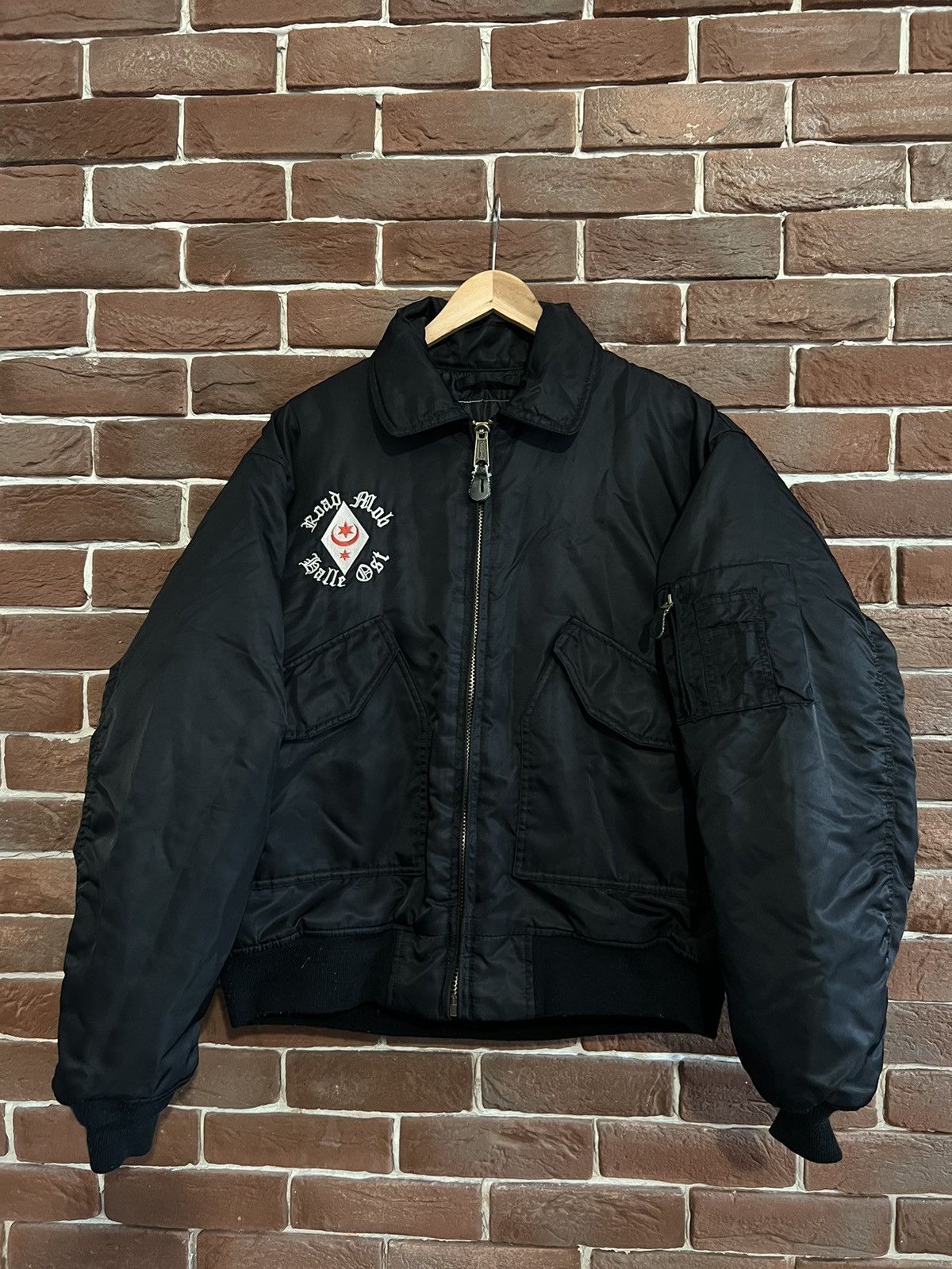 Vintage Ma1 Flyer Black Vintage Nylon Bomber Jacket BoxyFit Oversize Size US XL / EU 56 / 4 - 1 Thumbnail