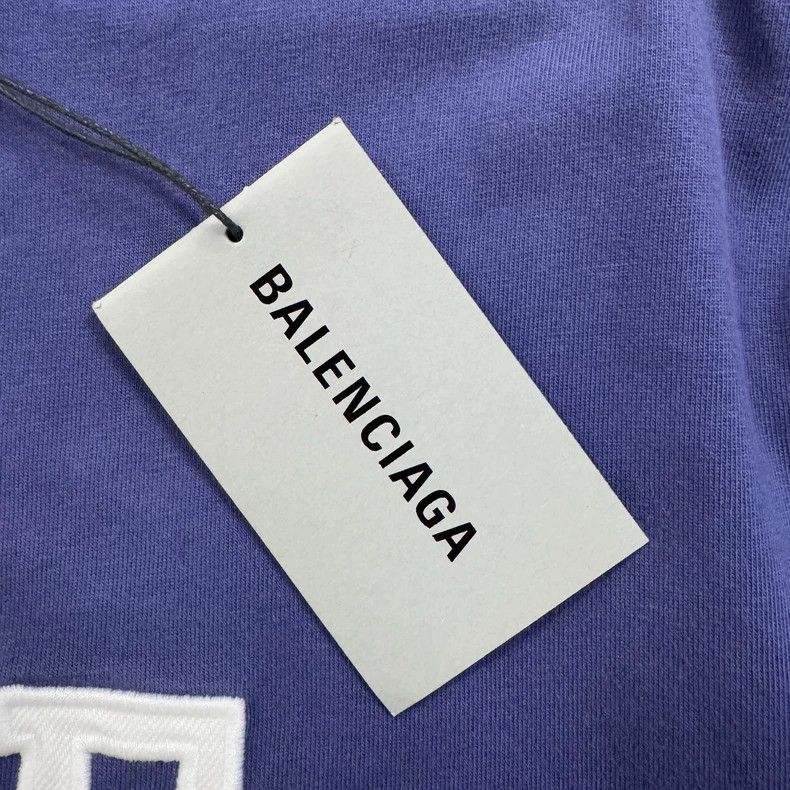 Balenciaga Balenciaga Blue Chest FREE Logo Short Sleeve Size US XS / EU 42 / 0 - 6 Thumbnail