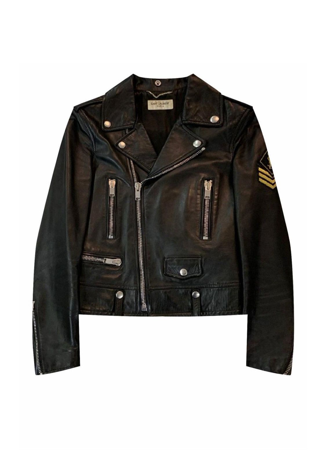Saint Laurent Paris Saint laurent FW17 multi patch leather jacket