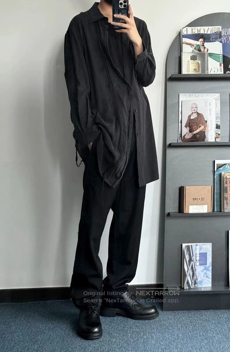 Yohji Yamamoto Yohji Yamamoto Wool Silk Trimmed Dress Pants. Size US 26 / EU 42 - 5 Thumbnail