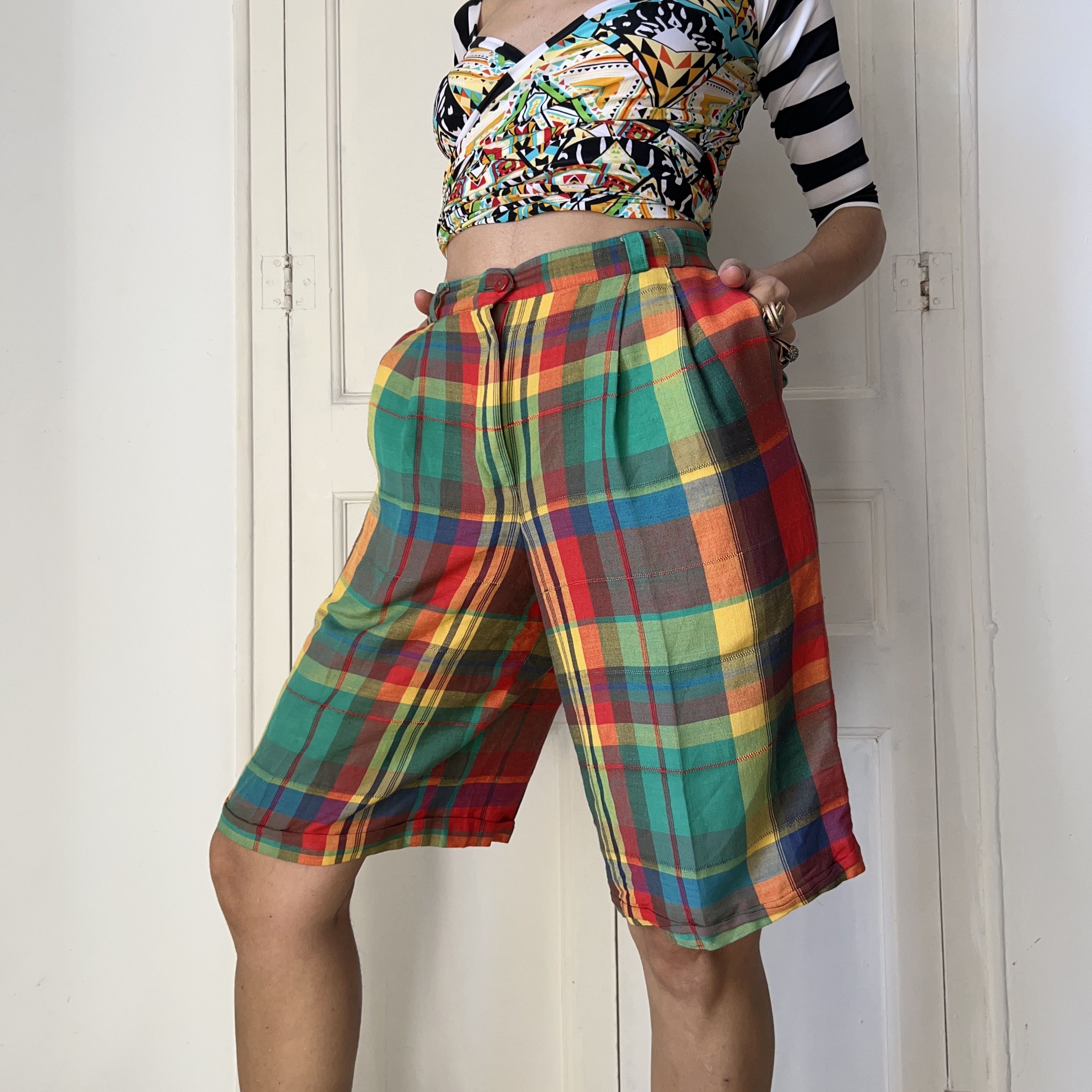 Gardeur Vintage 90s Plaid Bermuda Shorts Size 32" / US 10 / IT 46 - 5 Thumbnail