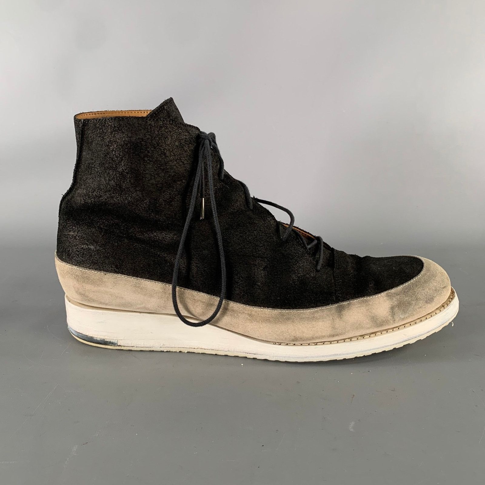 Other A MCDONALD 11 Black Grey Color Block Suede Lace Up Boots Size US 11 / EU 44 - 2 Thumbnail