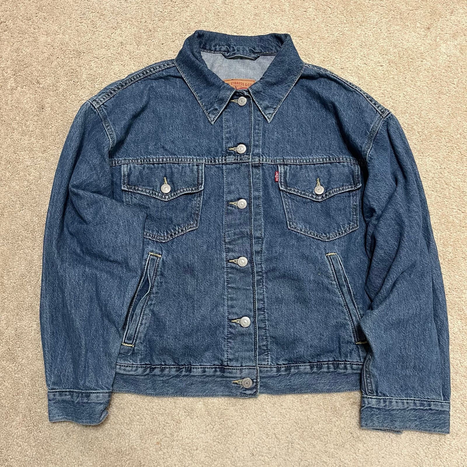Levi's Vintage Levis Medium Washed Denim Trucker Jacket XL Size US XL / EU 56 / 4 - 1 Thumbnail