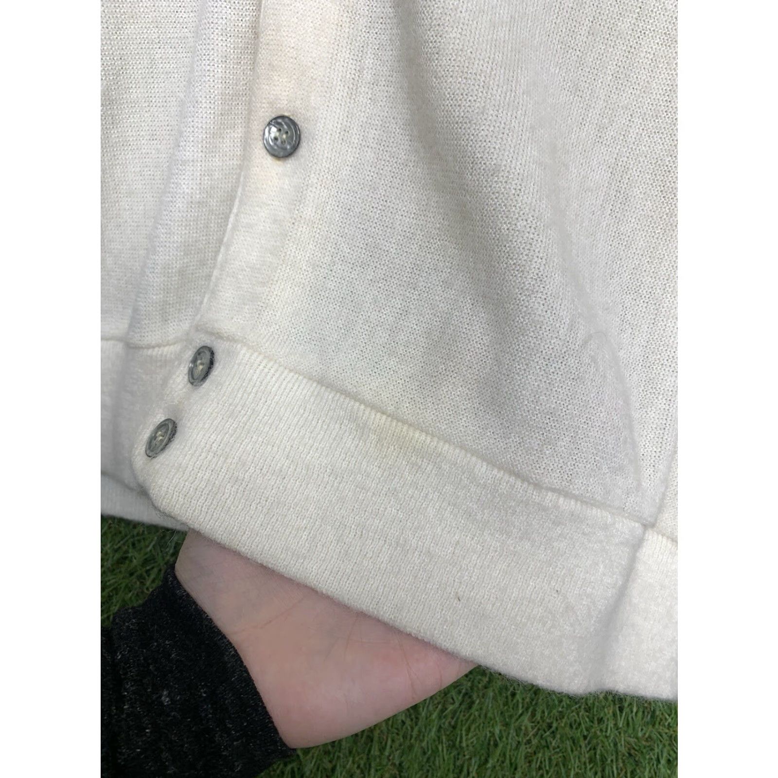 Izod VINTAGE Izod Lacoste Cardigan Sweater Mens XL Beige 80s 90s Preppy Golf Button Embroidered Logo Mens Cardigan Sweater Size US XL / EU 56 / 4 - 7 Thumbnail