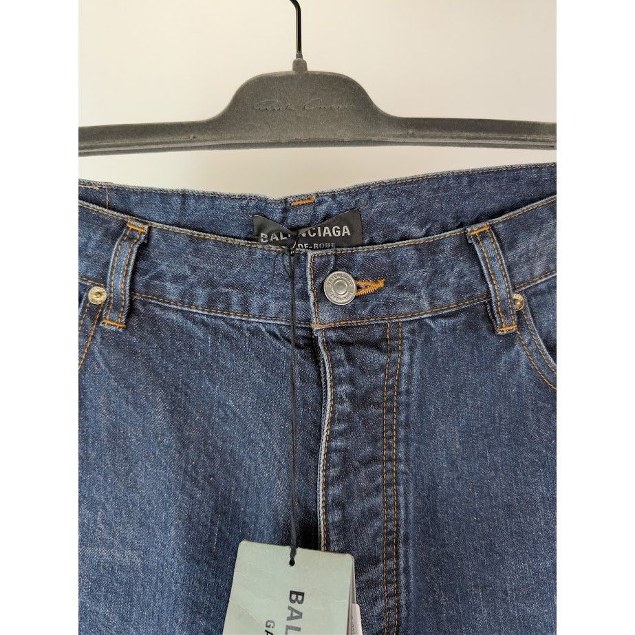 Balenciaga o1rshd1 Silk Denim Baggy Pants in Dark Indigo Size US 32 / EU 48 - 8 Thumbnail