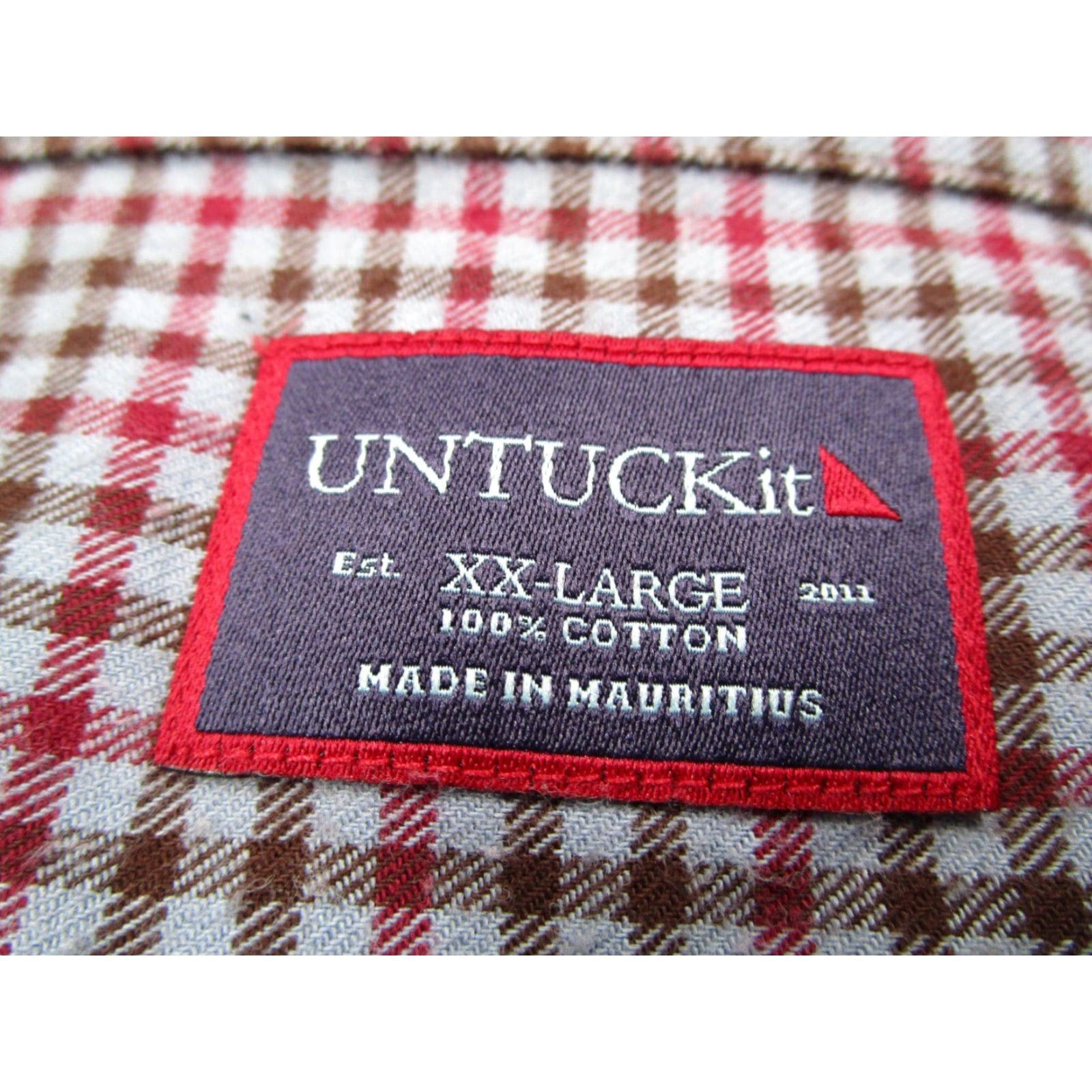 UNTUCKit UNTUCKit Shirt Mens 2XL XXL Red Check Flannel Button-Up Long Sleeve Vintage No (adapted constraints) Size US XXL / EU 58 / 5 - 3 Thumbnail