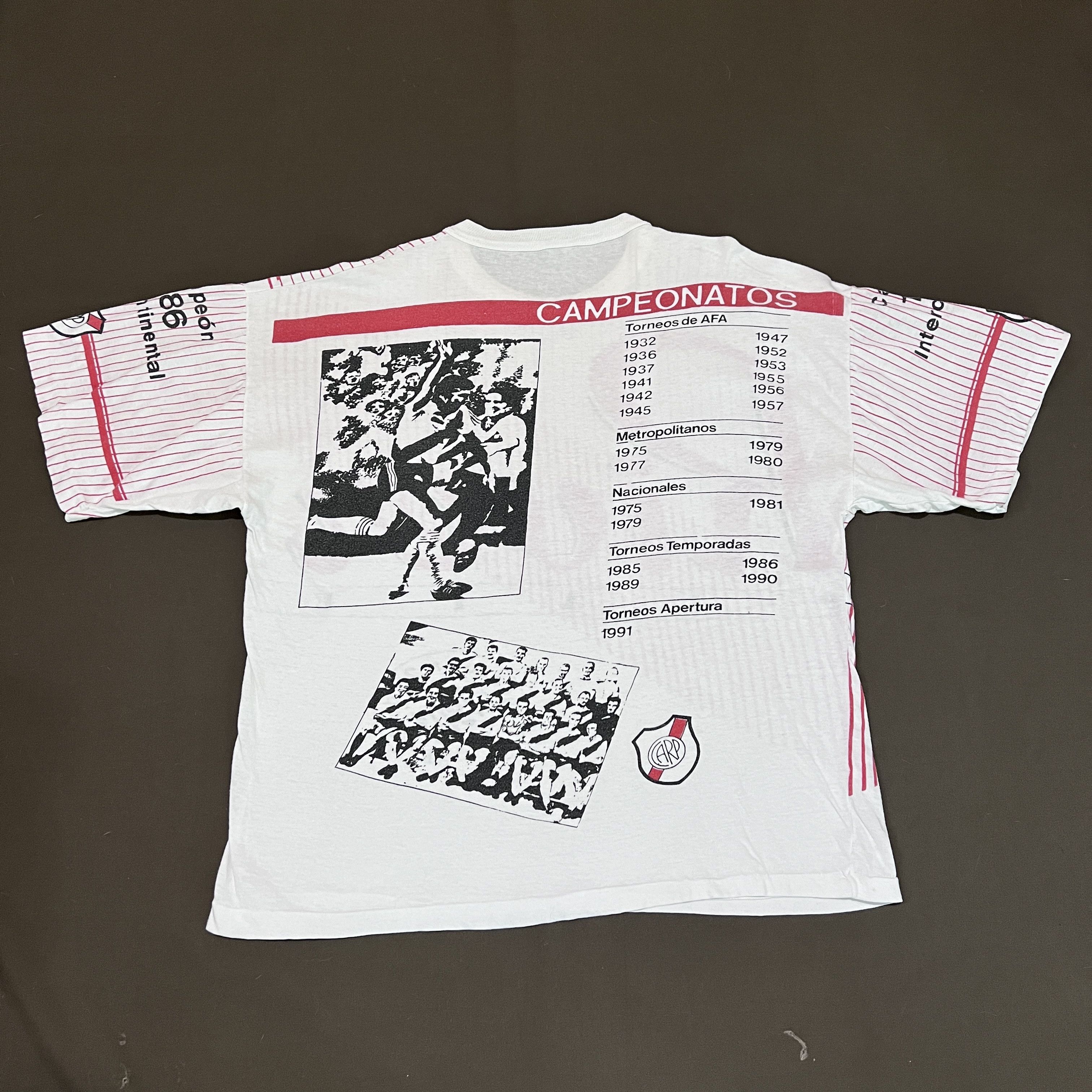 Vintage Vintage River Plate football club History Tee Argentina Size US XL / EU 56 / 4 - 5 Thumbnail
