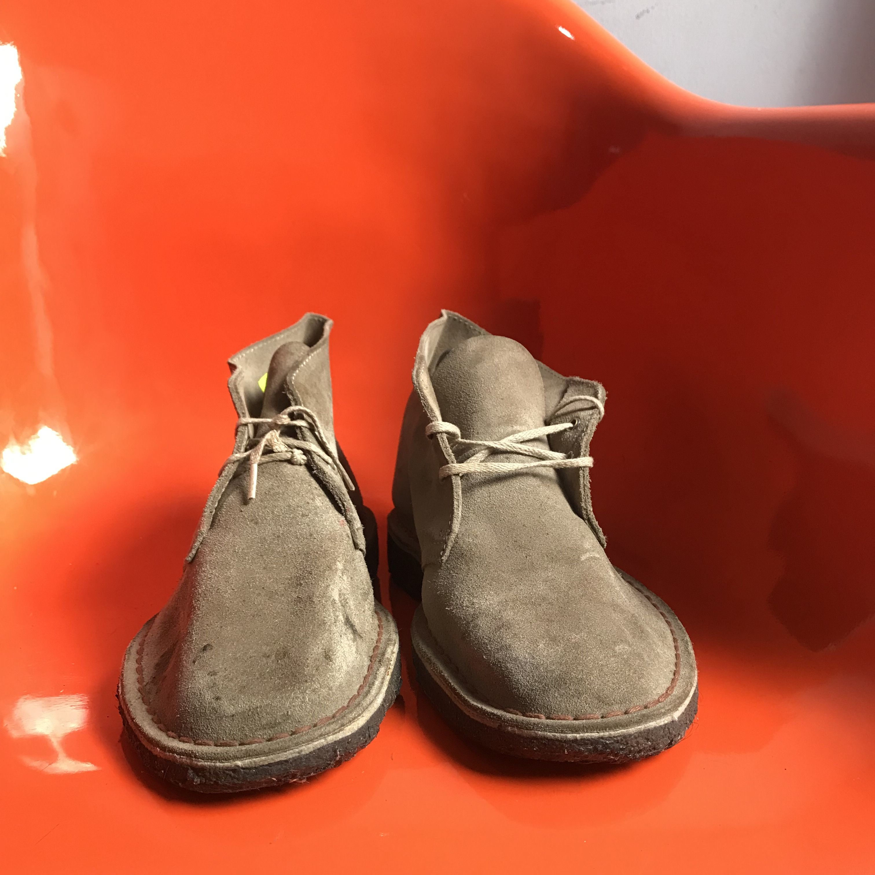 Clarks Dessert Boots Grey Stone Wash Size 8uk 42 eur
