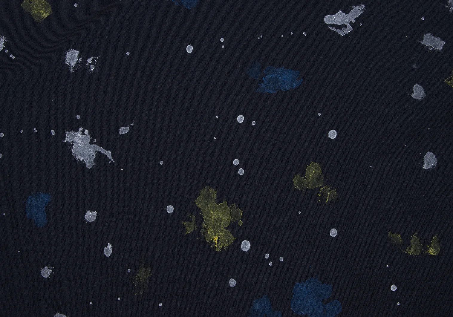 Jean Paul Gaultier Paint Print Cut T-Shirt in White and Navy for Men Size US M / EU 48-50 / 2 - 8 Thumbnail