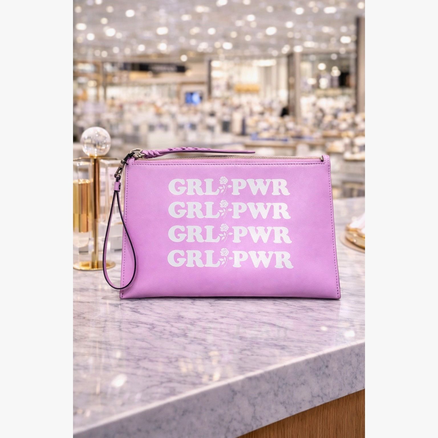 Rebecca Minkoff Rebecca Minkoff Girl Power Leather Zip Clutch Light Orchid Size ONE SIZE - 1 Thumbnail
