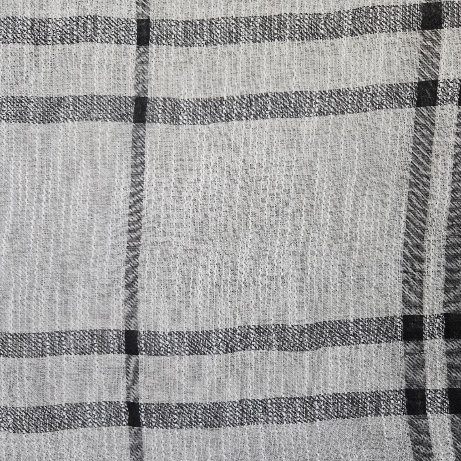 Other Gray Black Plaid Fringe Wrap Style Blanket Scarf Poncho Size ONE SIZE - 2 Thumbnail