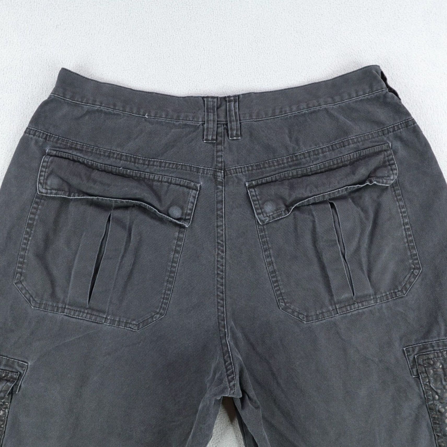 Nike VINTAGE Nike Cargo Shorts Mens 34 Black Canvas Outdoor Sports Casual Workwear Relaxed Fit Size US 33 - 6 Thumbnail