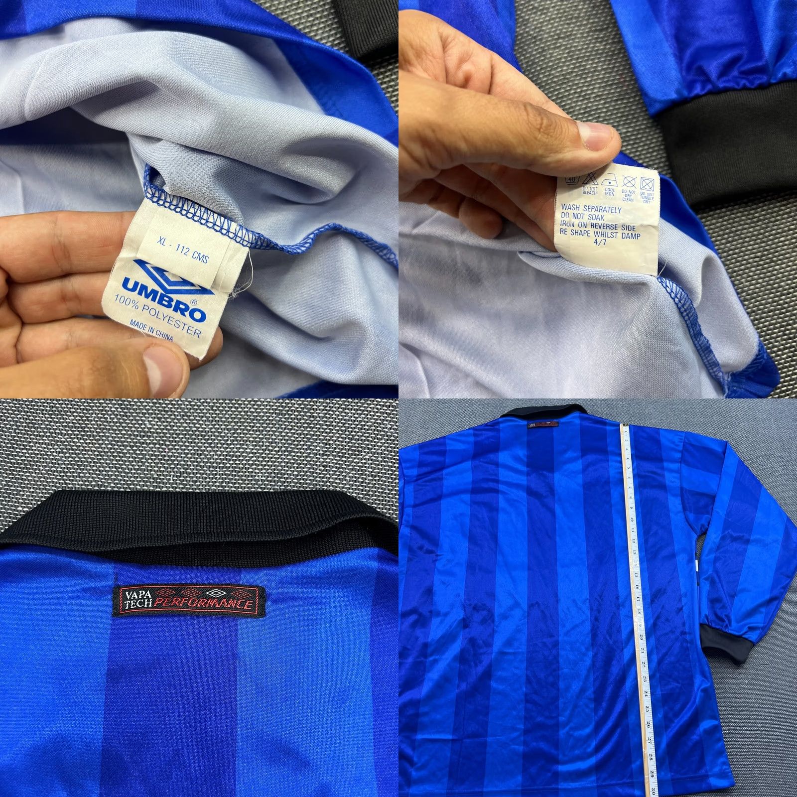 Umbro Umbro Jersey Football Shirt XL Blue 90s Template Long Sleeve Vapa Tech Moisture Wicking Quick Dry Men Size US XL / EU 56 / 4 - 8 Thumbnail