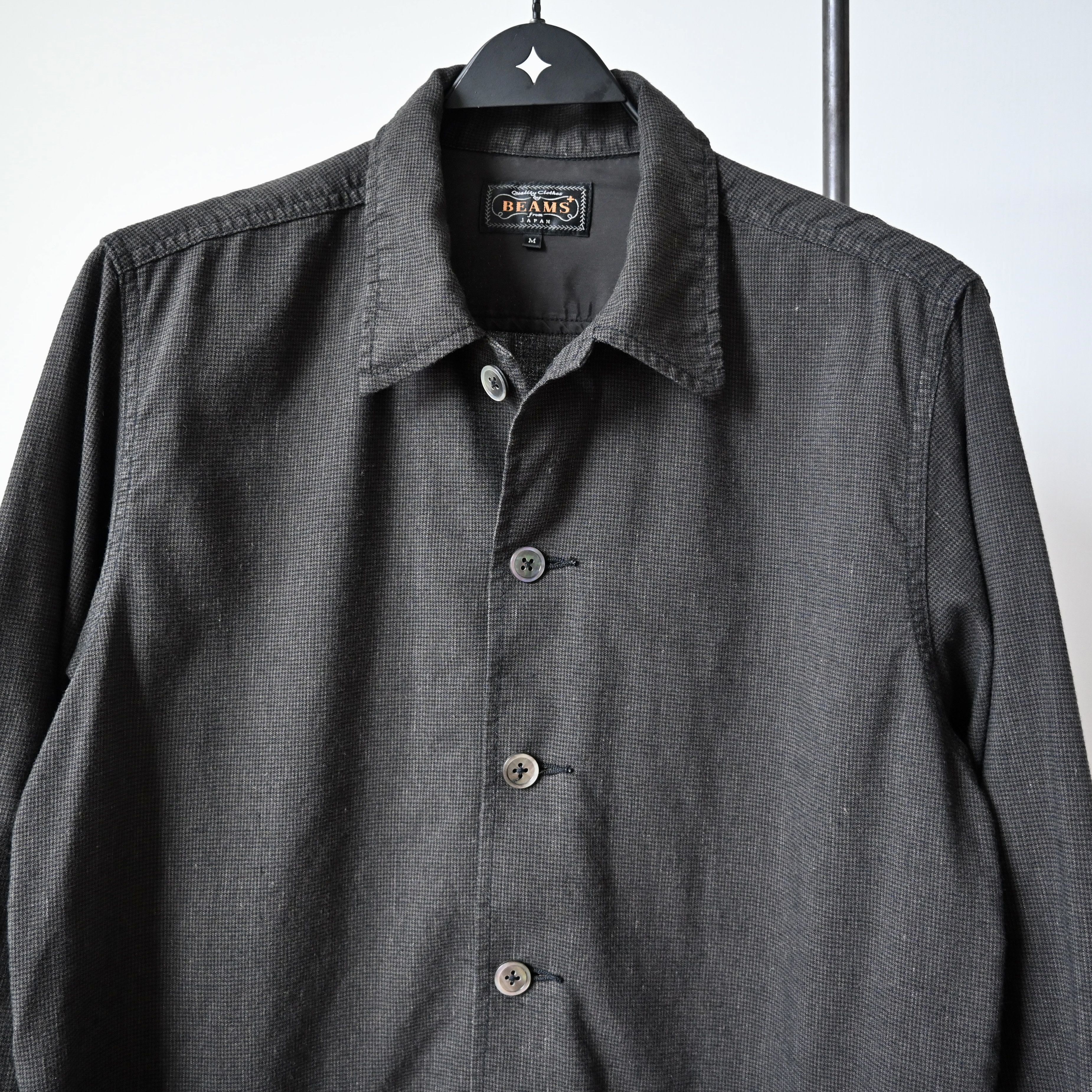 Beams Plus BEAMS Plus linen/rayon blend 2-pocket jacket, houndtooth Size US M / EU 48-50 / 2 - 7 Thumbnail