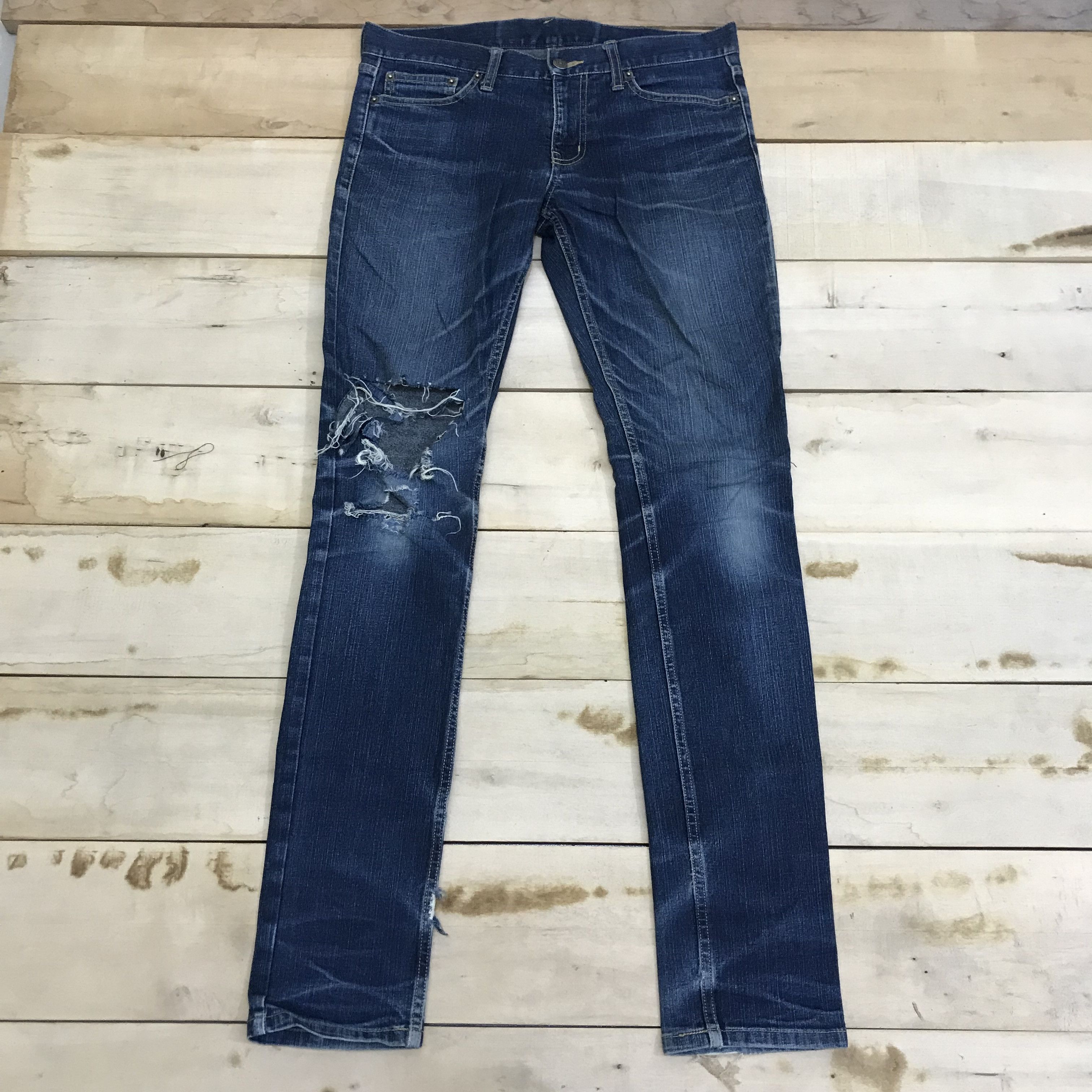 Japanese Brand X234 PPFM JAPANESE BRAND RIPPED DESTROYED SKINNY JEANS Size 34" / US 12 / IT 48 - 1 Thumbnail