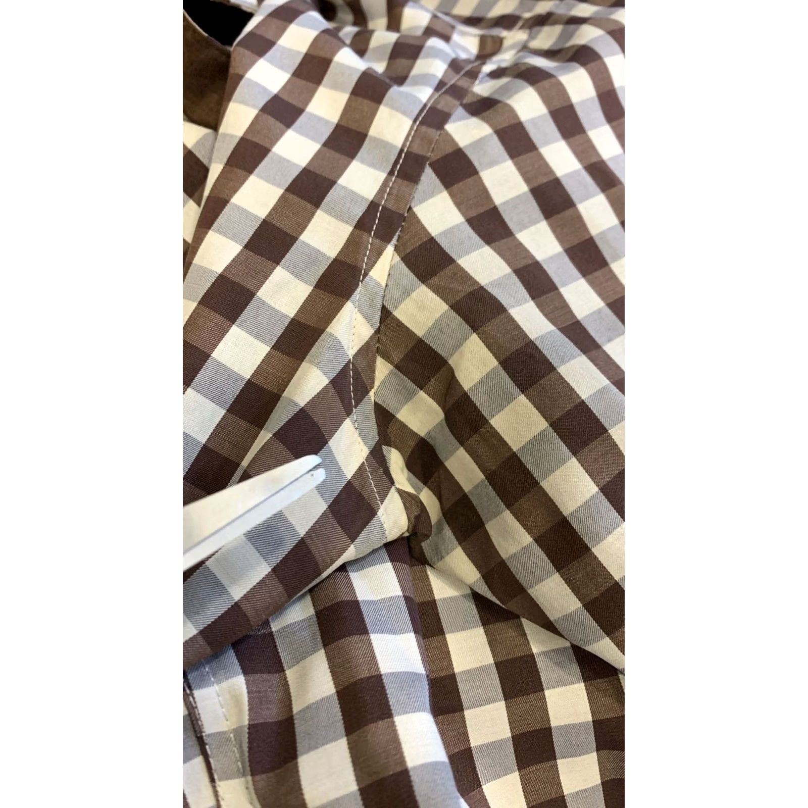 Giorgio Armani Giorgio Armani Le Collezioni Dress Shirt Brown Check Long Sleeve M Mens Size 40R - 5 Thumbnail