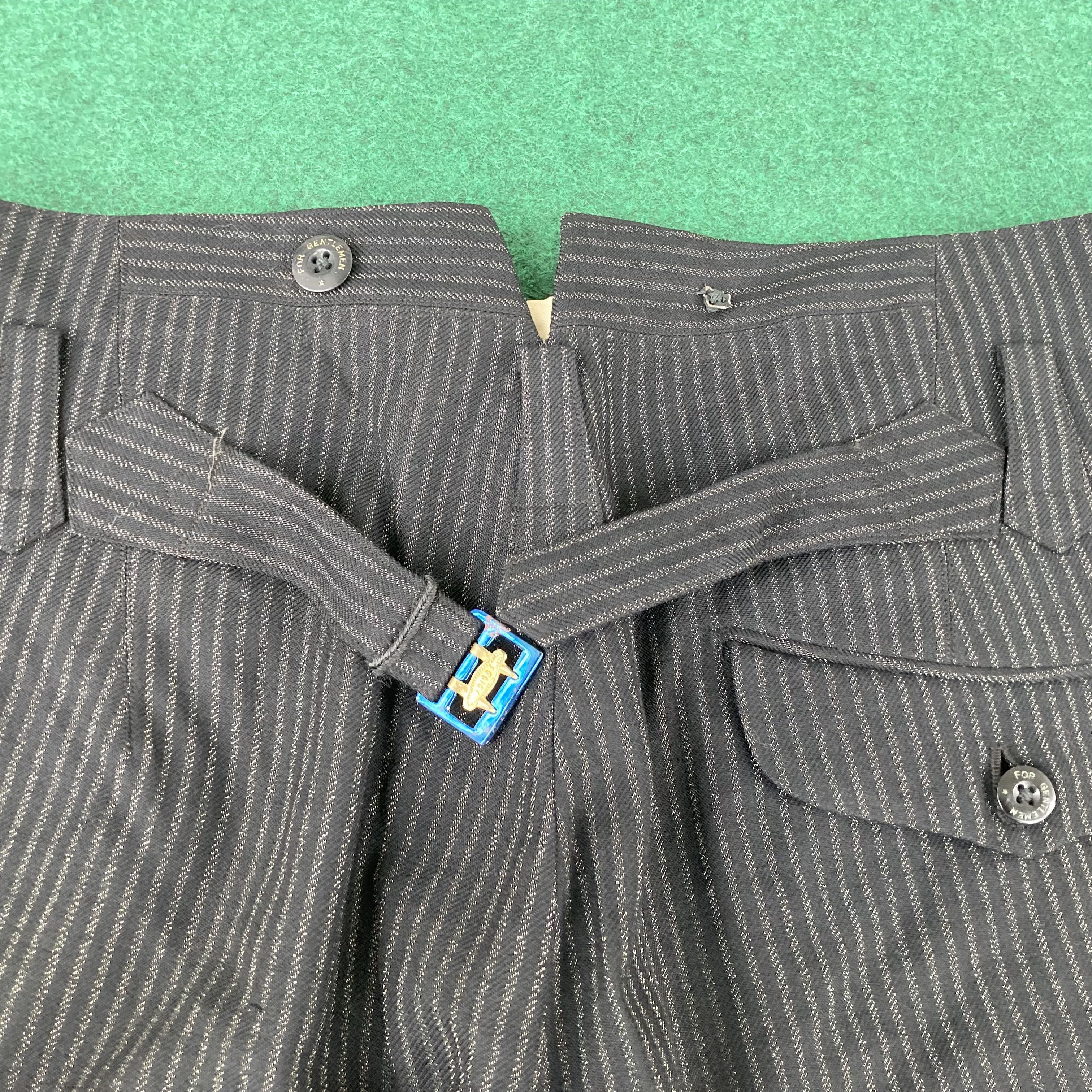 Japanese Brand × Vintage Vtg Hickory Pant Buckle Back Button 60s 70s Workwear Jeans Size US 32 / EU 48 - 15 Thumbnail