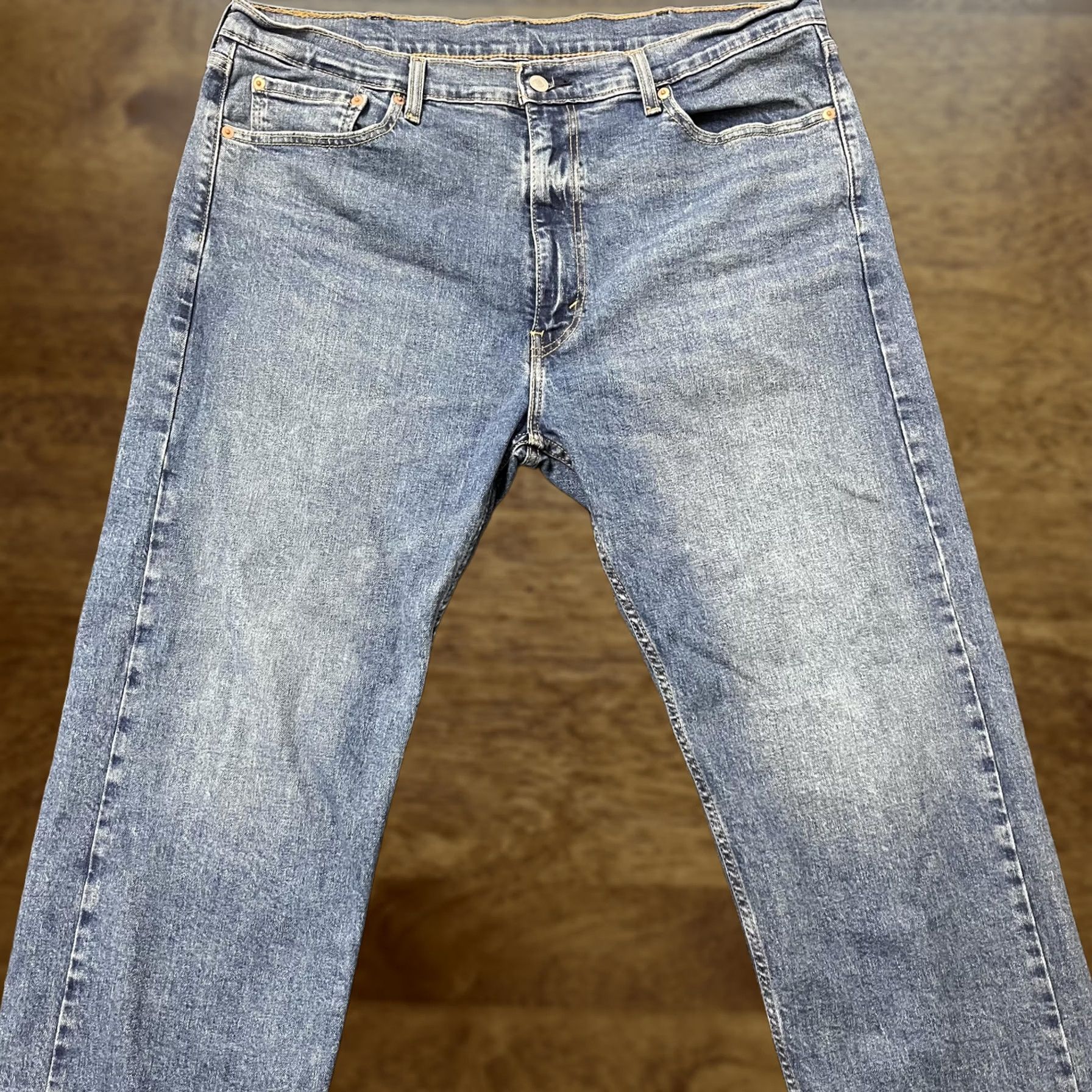 Levi's Levi's 505 Jeans Mens 40x32 Blue Medium Wash Straight Zip Regular WaterLess Denim Pants Size US 40 / EU 56 - 1 Thumbnail