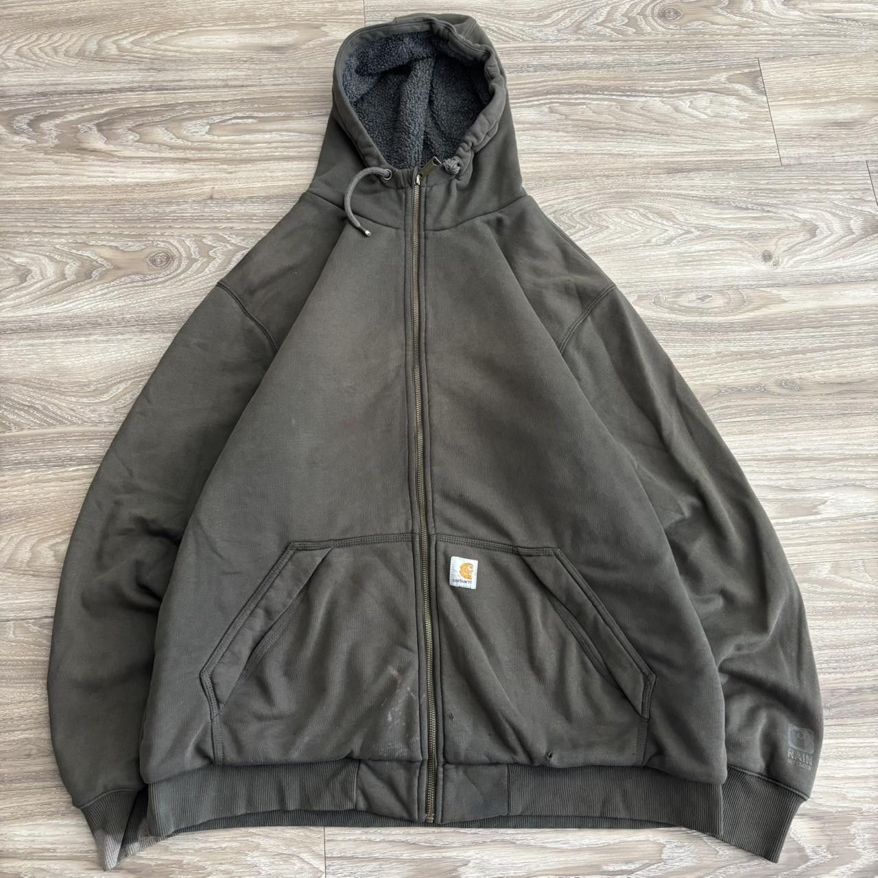 Carhartt Crazy Vintage 90s Dark Grey Carhartt Streetwear Heavyweight Zip Up Hoodie! Size XLT Size US XL / EU 56 / 4 - 1 Thumbnail