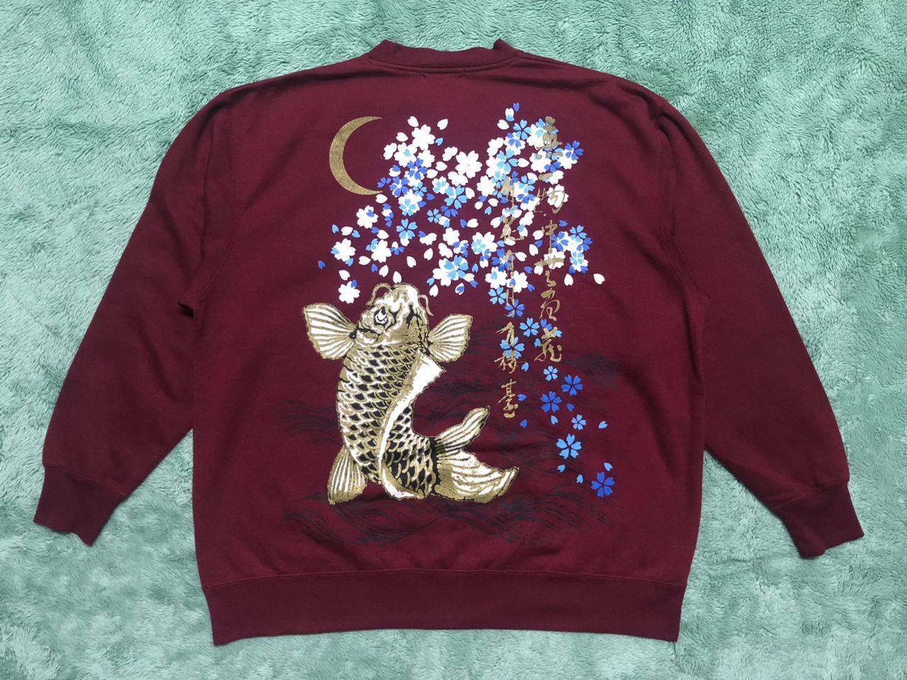 Japanese Brand JAPANESE SUKAJAN KOI FISH SAKURA CREWNECK SWEATSHIRT Size US XL / EU 56 / 4 - 1 Thumbnail