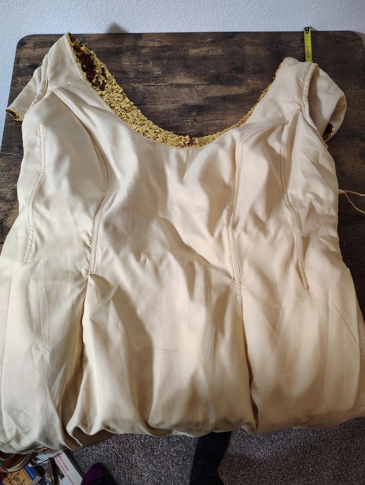The Unbranded Brand Sequin Dress Gold Yellow Party Dress Short Sleeve Mini Size XL / US 12-14 / IT 48-50 - 3 Thumbnail