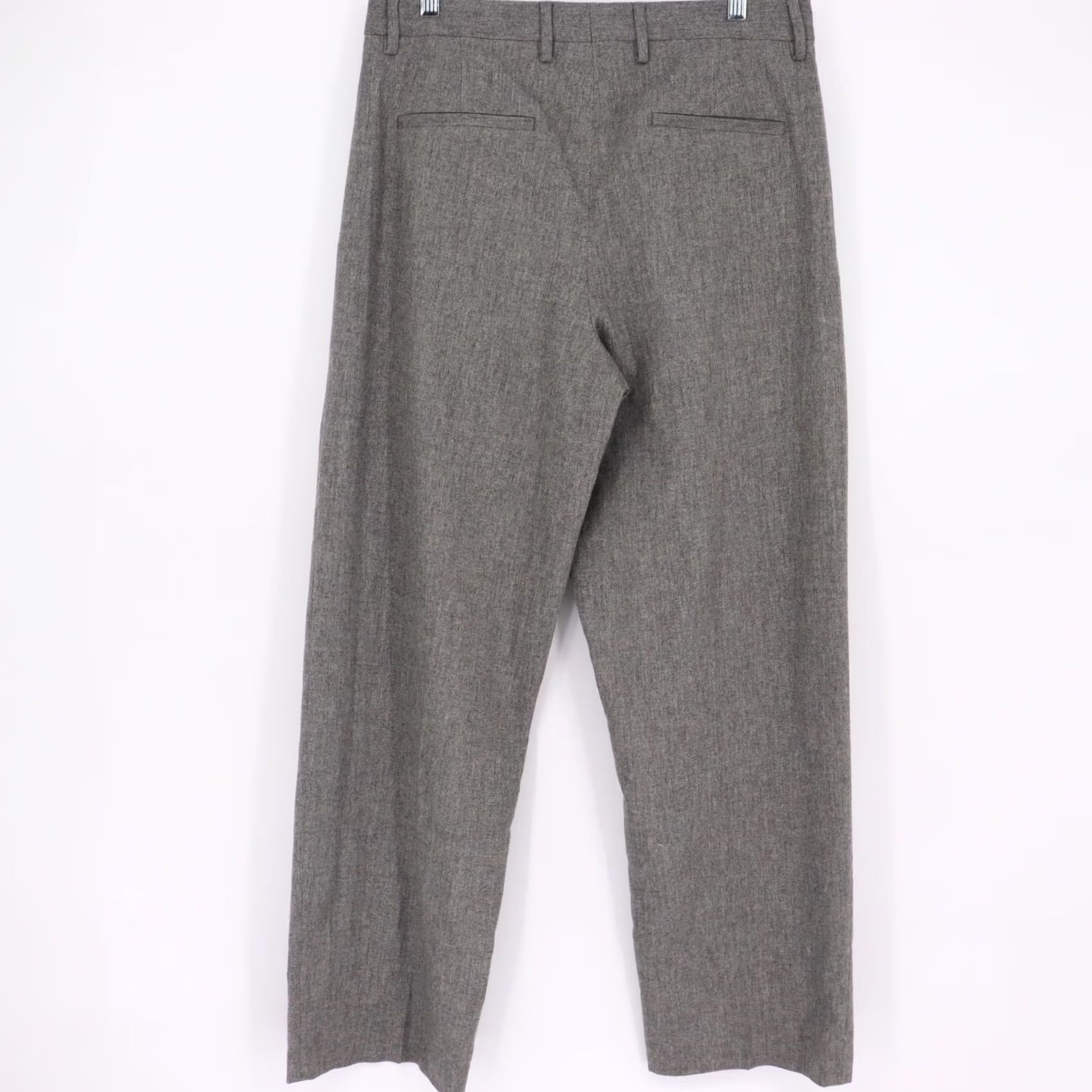 Zara ZARA Men's Gray Wool Blend Dress Pants Size 31 Business Casual Office Straight Front Pockets Belted Zip Button Wool Trousers Mens Size US 40 / EU 56 - 6 Thumbnail