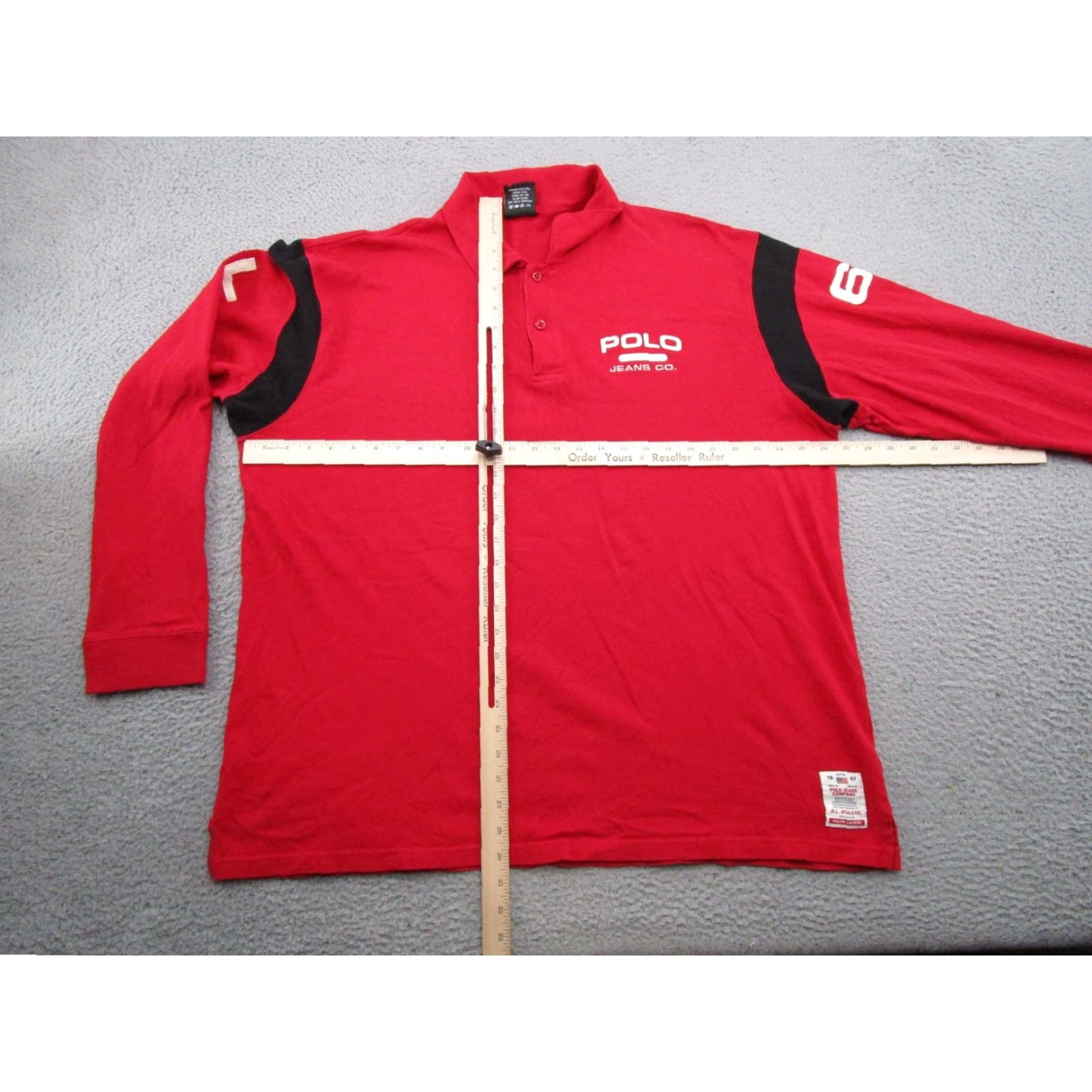 Polo Ralph Lauren VINTAGE Polo Jeans Co Ralph Lauren Rugby Shirt Mens XL Red Long Sleeve Rugby Shirt Red Size US XL / EU 56 / 4 - 6 Thumbnail