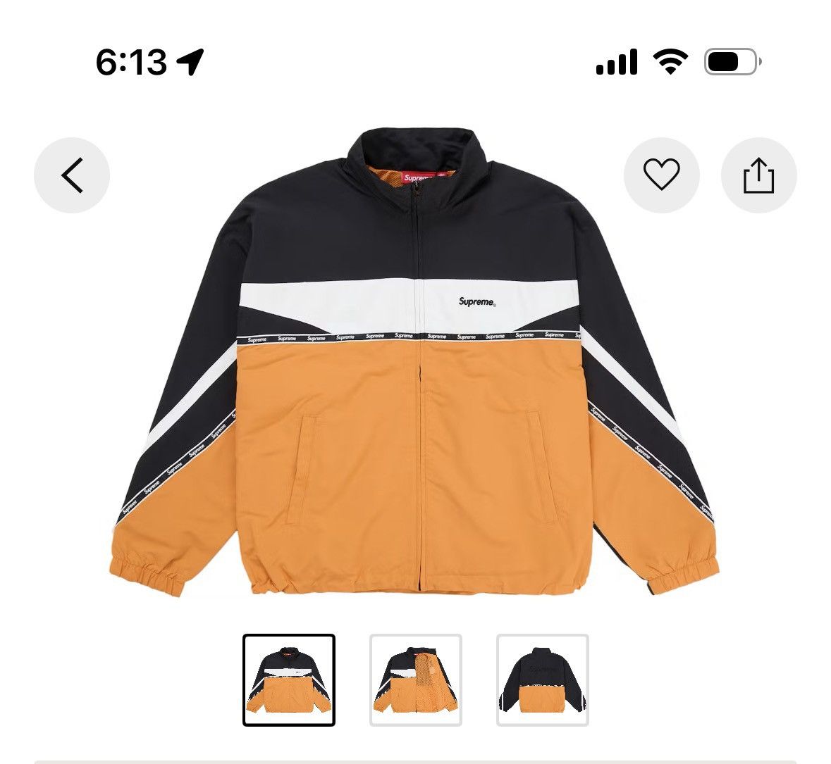 Supreme Supreme Logo Taping Track Jacket Orange Size XL (SS26) Size US XL / EU 56 / 4 - 1 Thumbnail