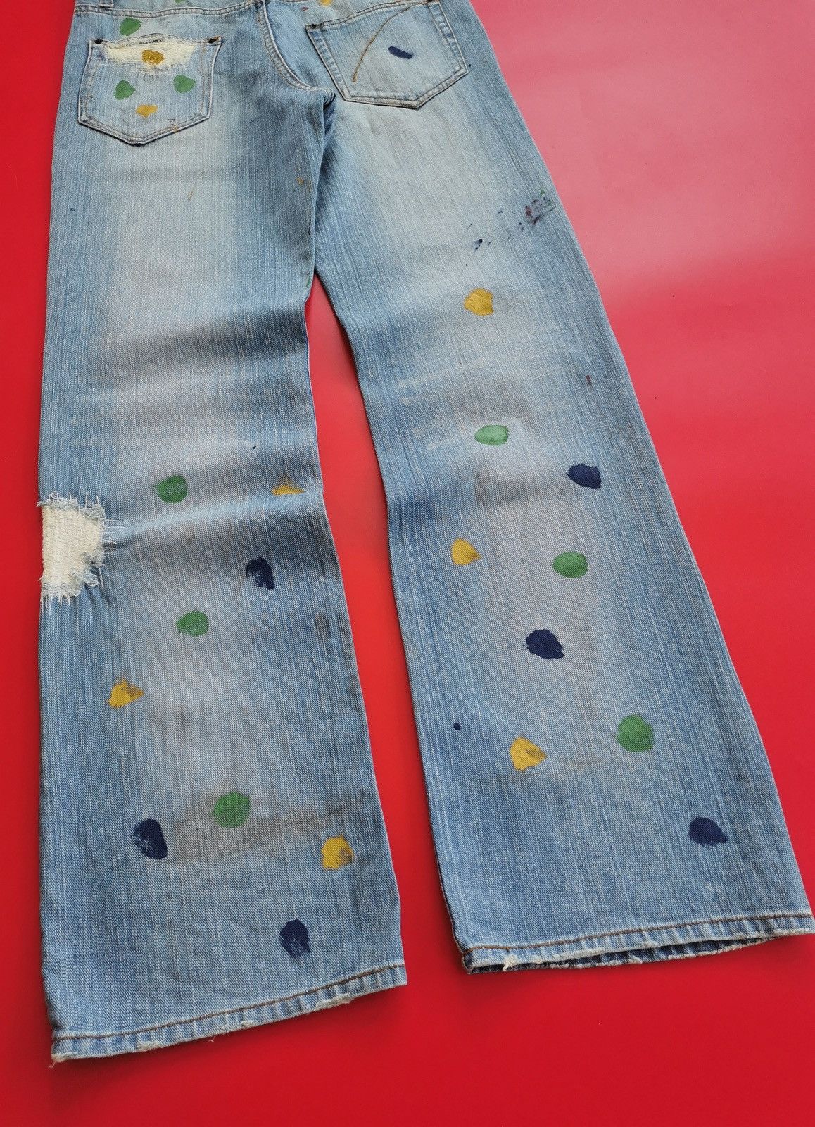 Arts & Science Boro Paint Splatter Dots G-Land Edge Denim Jeans Size US 32 / EU 48 - 8 Thumbnail