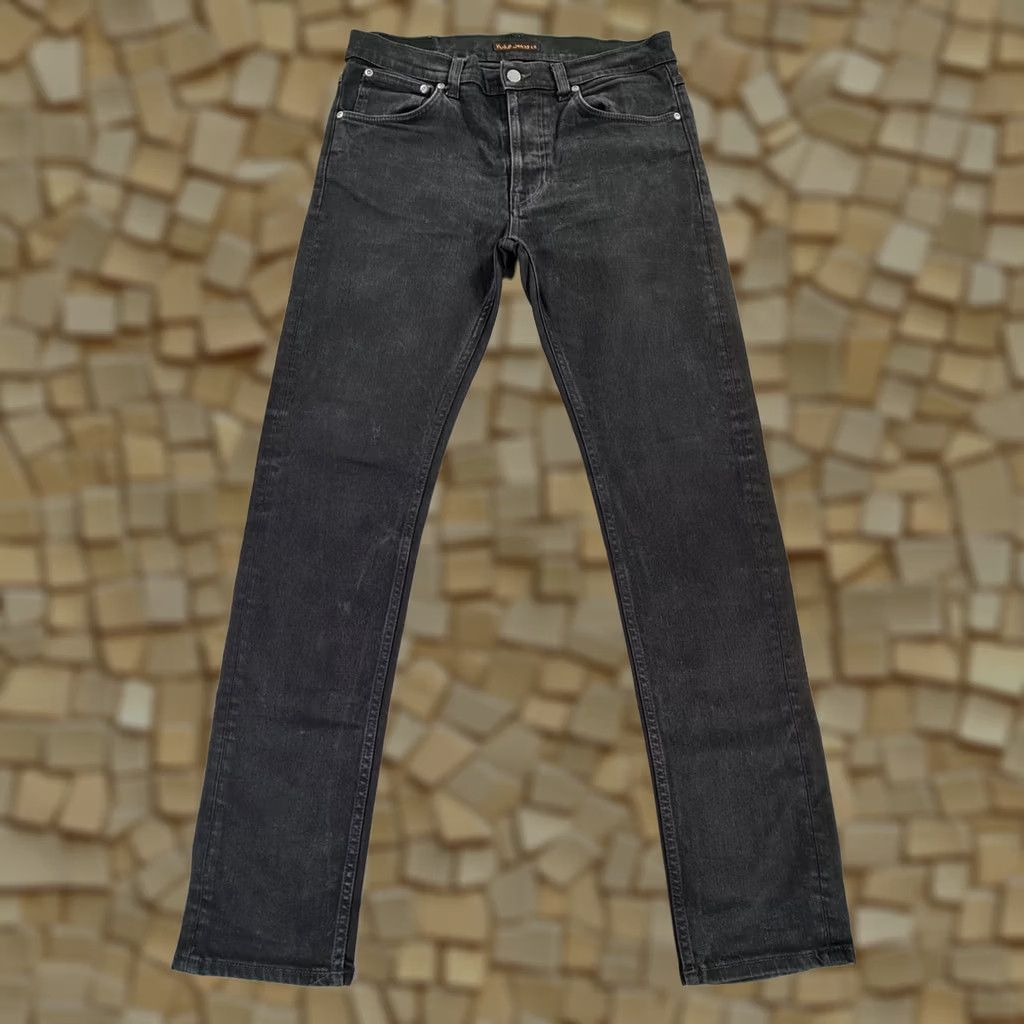 Denime Nudie Mens Jeans Black W34 L31 Lean Dean Tapered Stretch Denim - Slim Fit Size US 34 / EU 50 - 1 Thumbnail