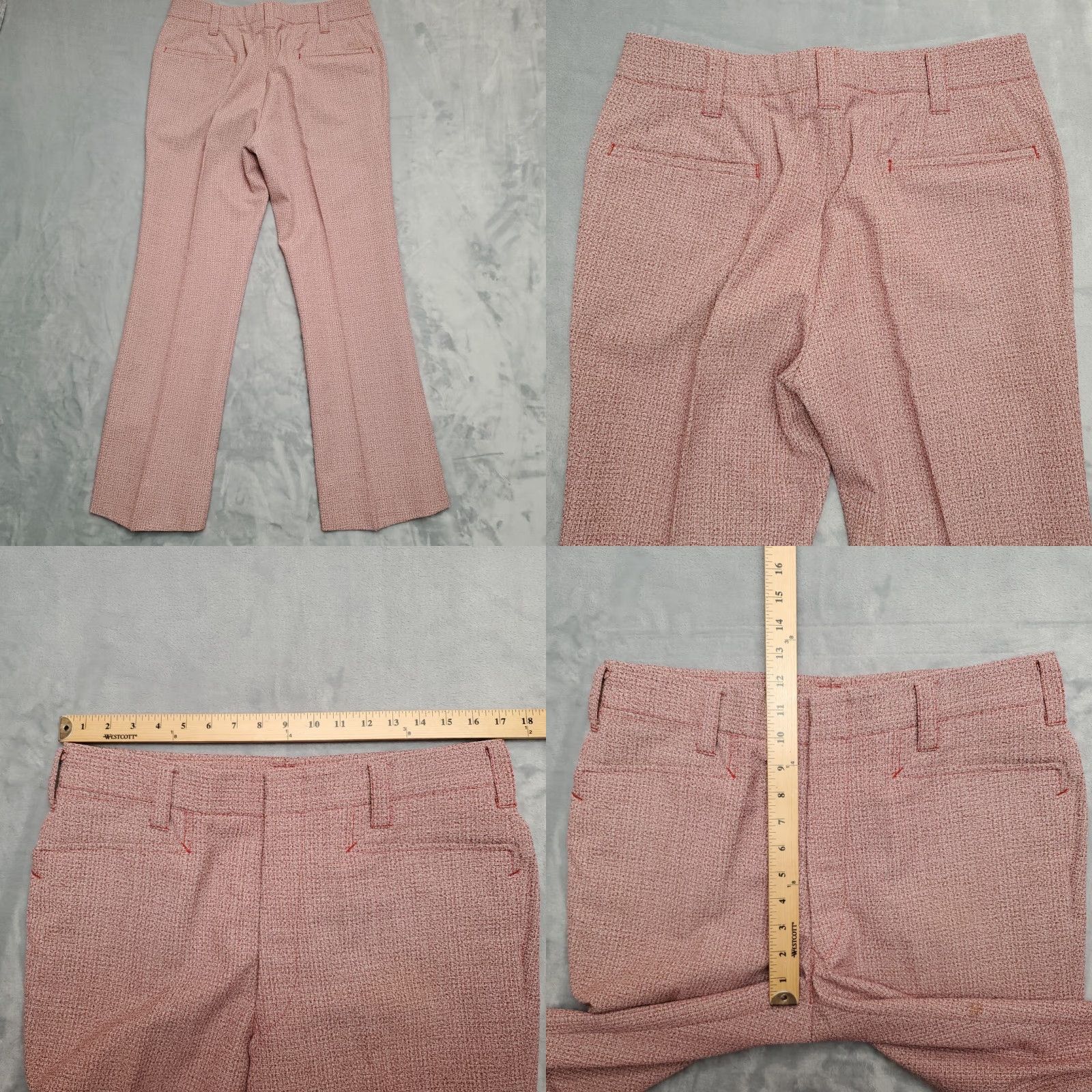 Vintage VINTAGE Well Worth Pants Mens 34x30 Red Western Sport Suit Slacks 70s Mod Trousers Size 34R - 8 Thumbnail