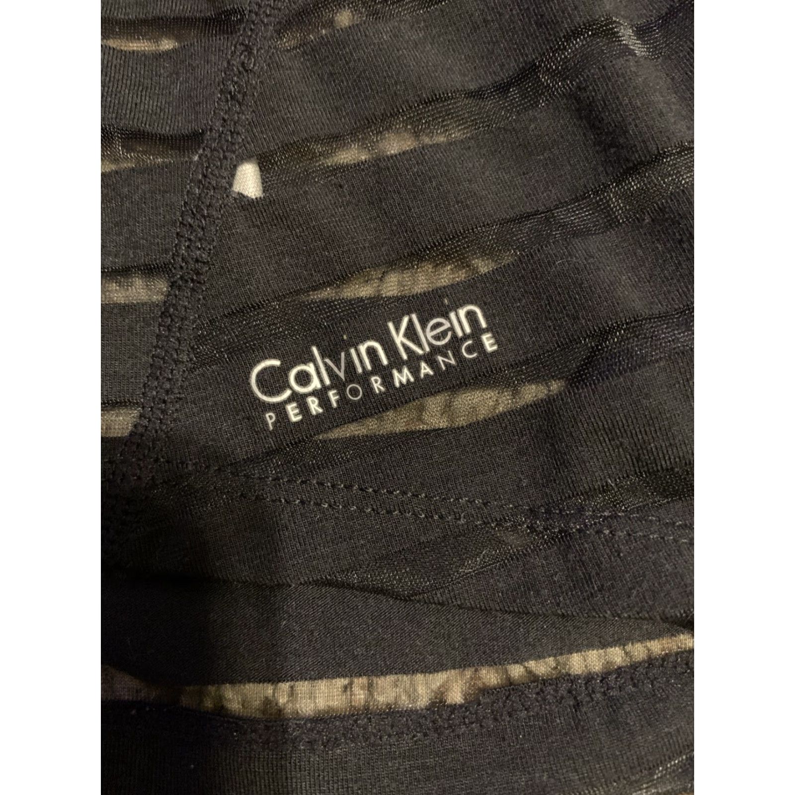 Calvin Klein Calvin Klein Tank Top 1X Performance Quick Dry Striped Black Sleeveless Racerback Round Neck Pullover Activewear Women Size 1X Black Size XL / US 12-14 / IT 48-50 - 5 Thumbnail