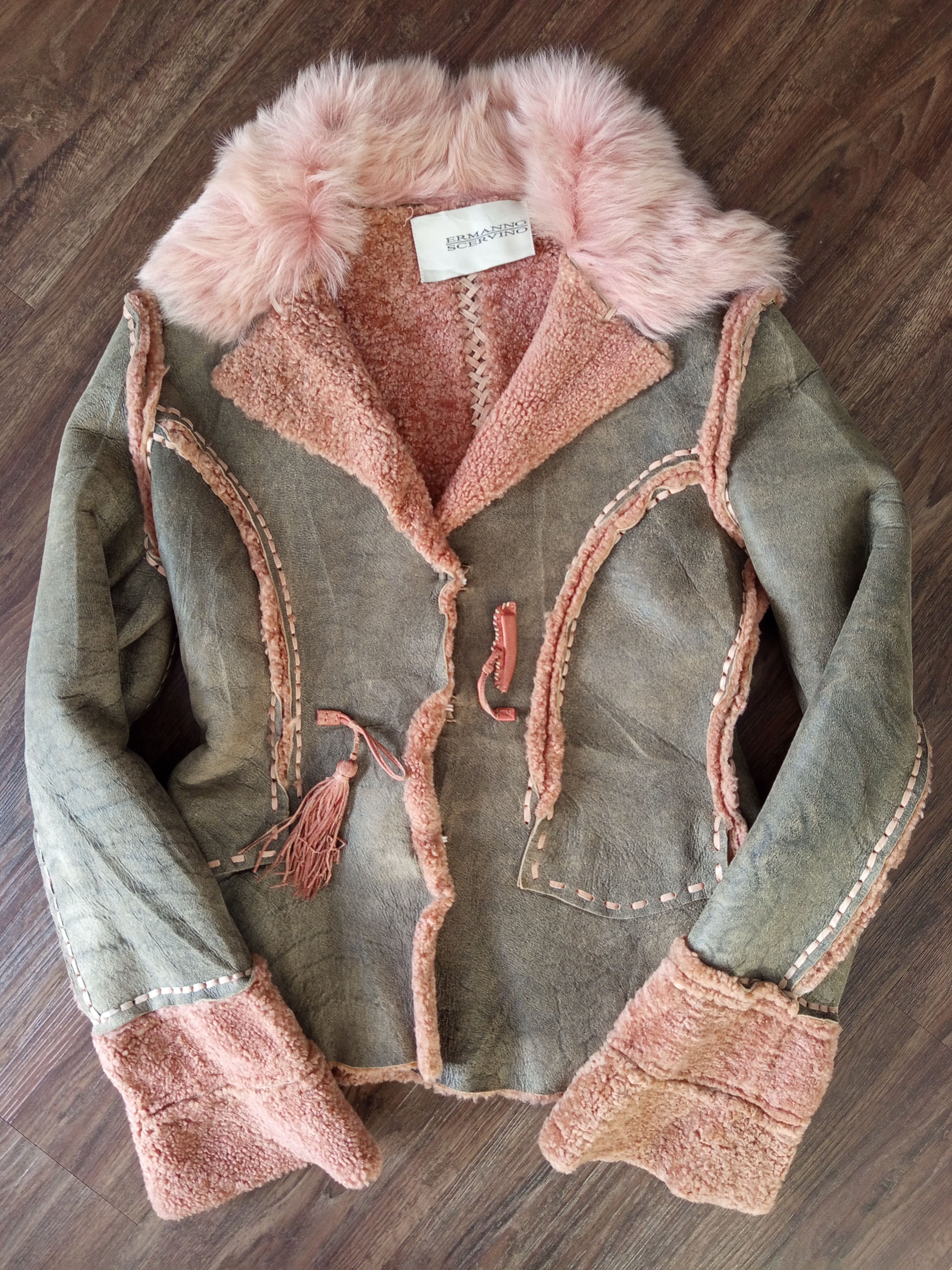 Ermanno Scervino Y2K Ermanno Scervino Shearling Fur Collar Leather Jacket Size M / US 6-8 / IT 42-44 - 3 Thumbnail