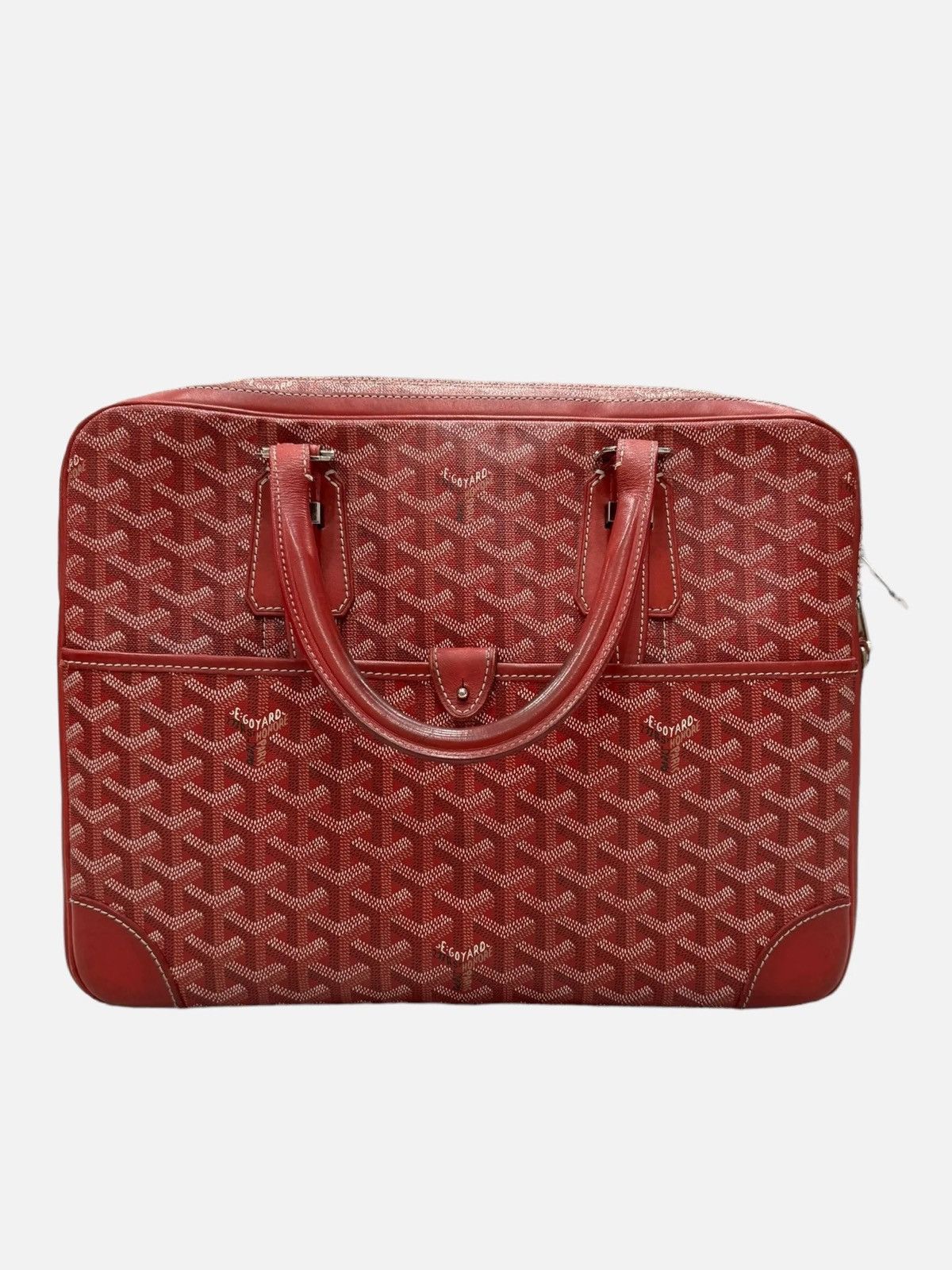 image of Goyard Ambassade Pm Briefcase Document Bag in Red, Men's