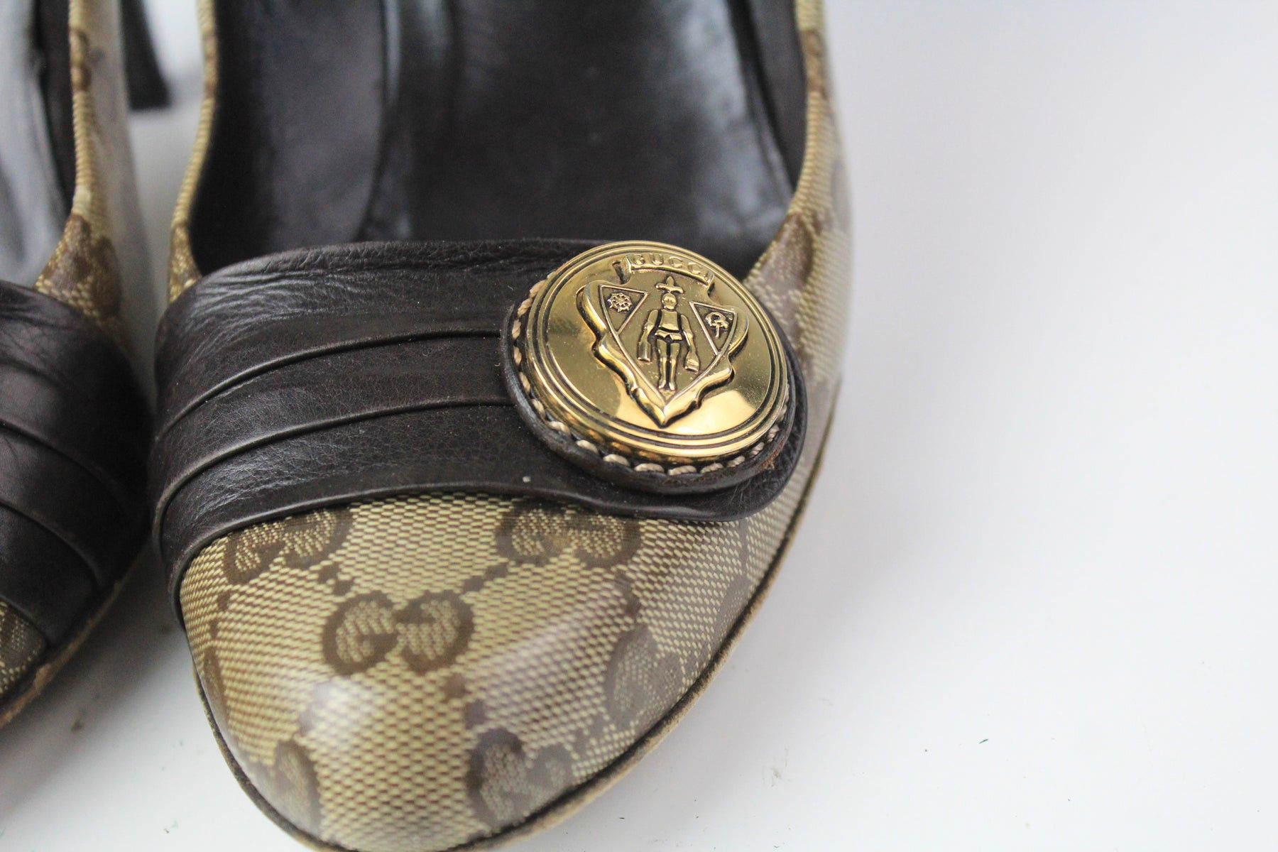 Gucci Gucci Monogram Heels Shoes Women's 38 Size US 8 / IT 38 - 4 Thumbnail