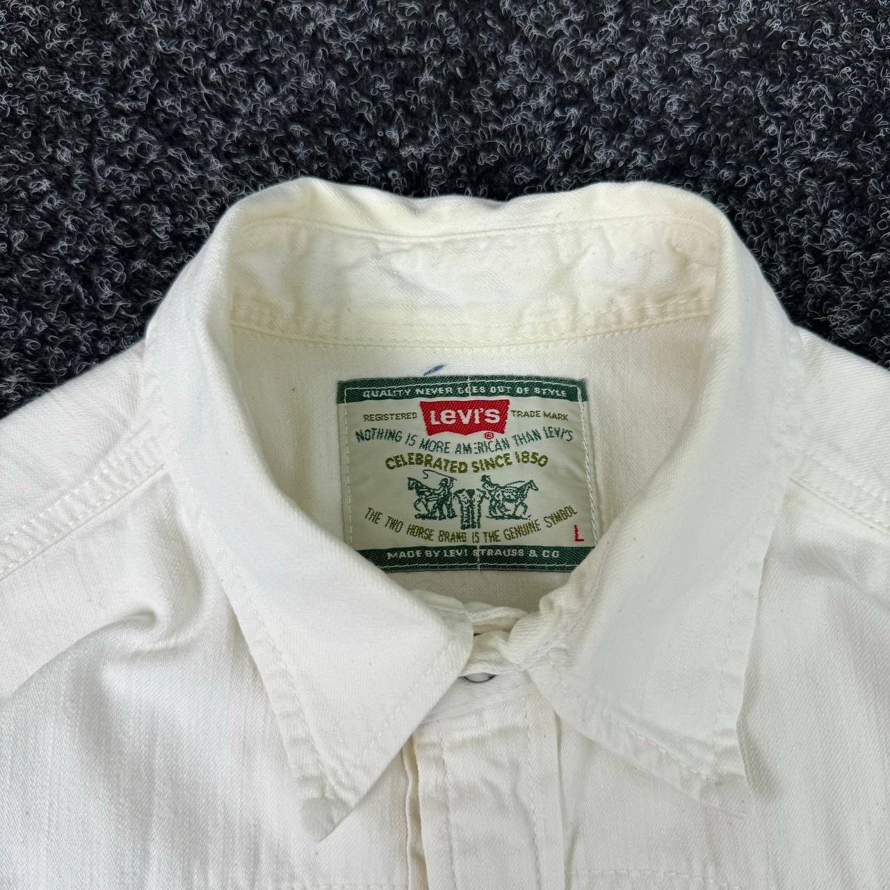 Levi's Levis vintage 90s shirt white american style overshit rare Size US L / EU 52-54 / 3 - 2 Thumbnail